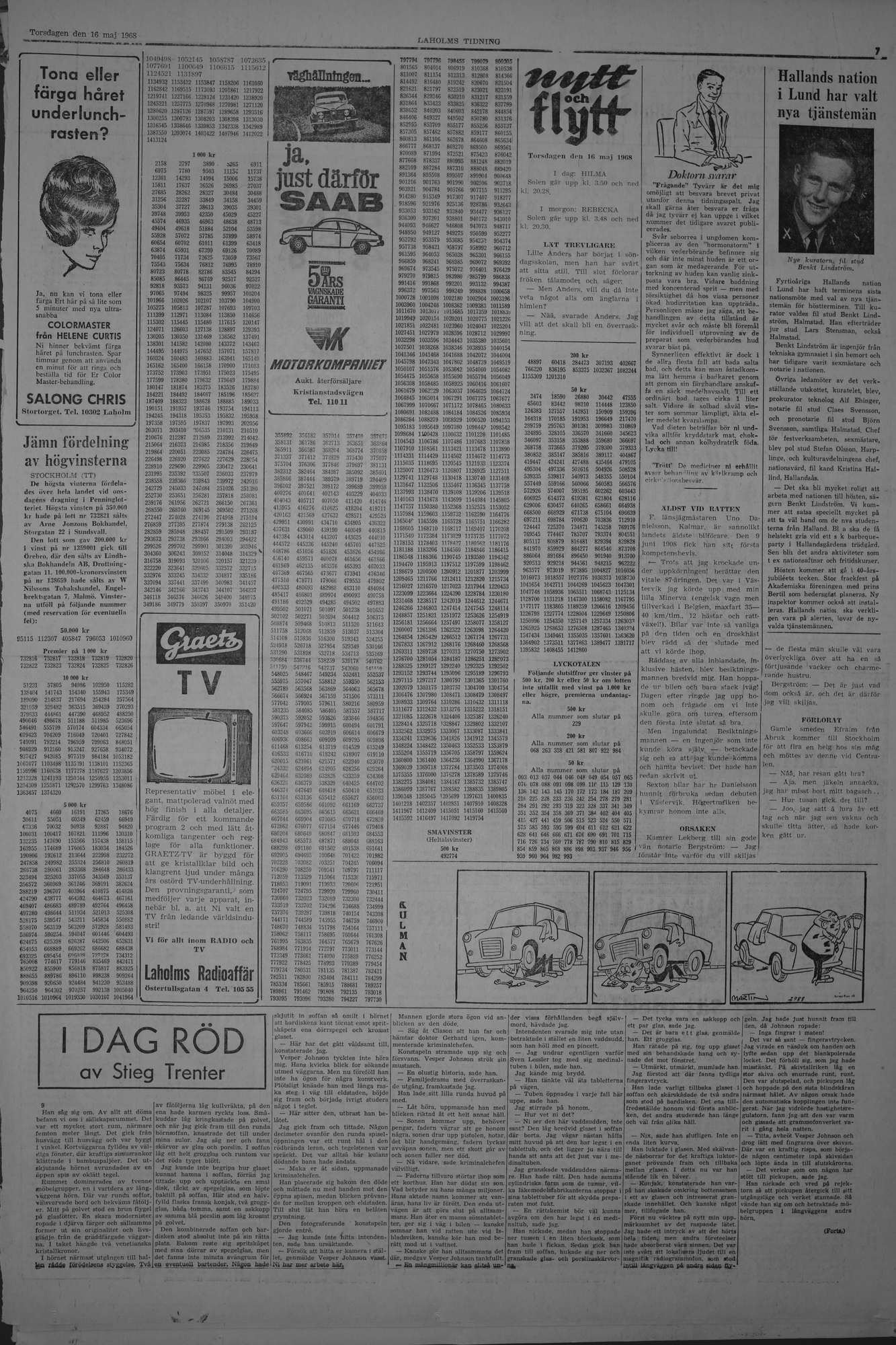 Laholms Tidning Torsdag 16 maj 1968, sida 7
