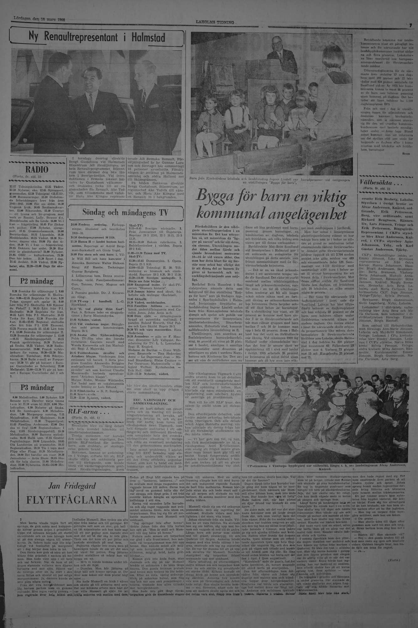 Laholms Tidning Lördag 16 mars 1968, sida 7
