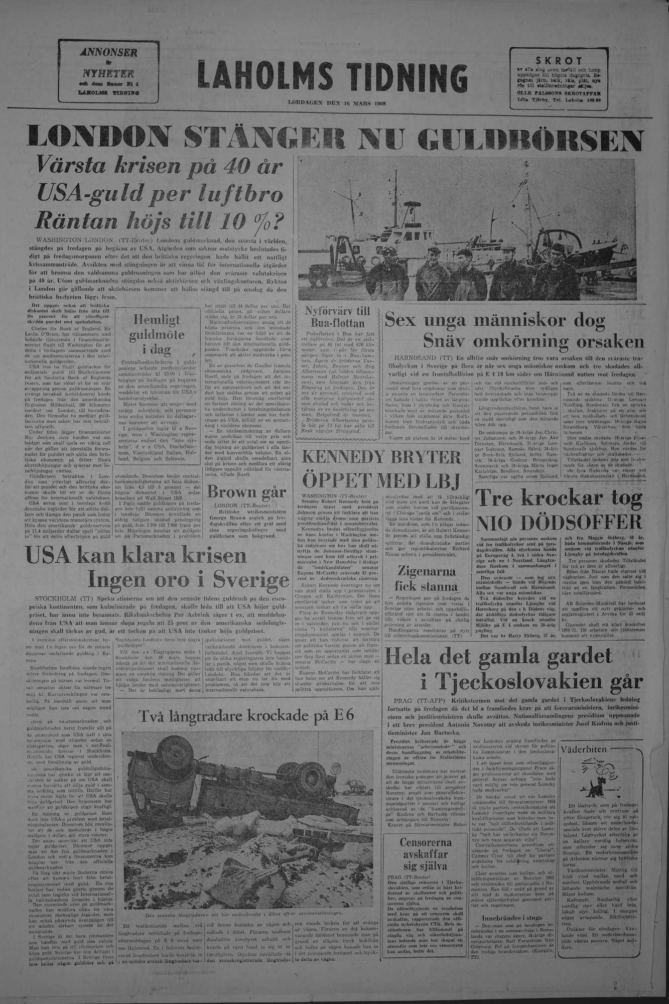Laholms Tidning Lördag 16 mars 1968, sida 8
