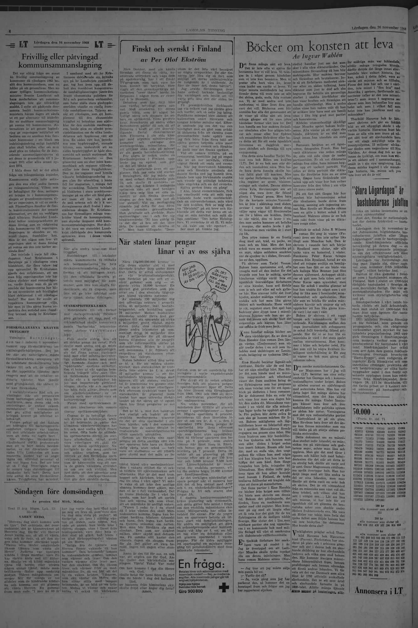 Laholms Tidning Lördag 16 november 1968, sida 4