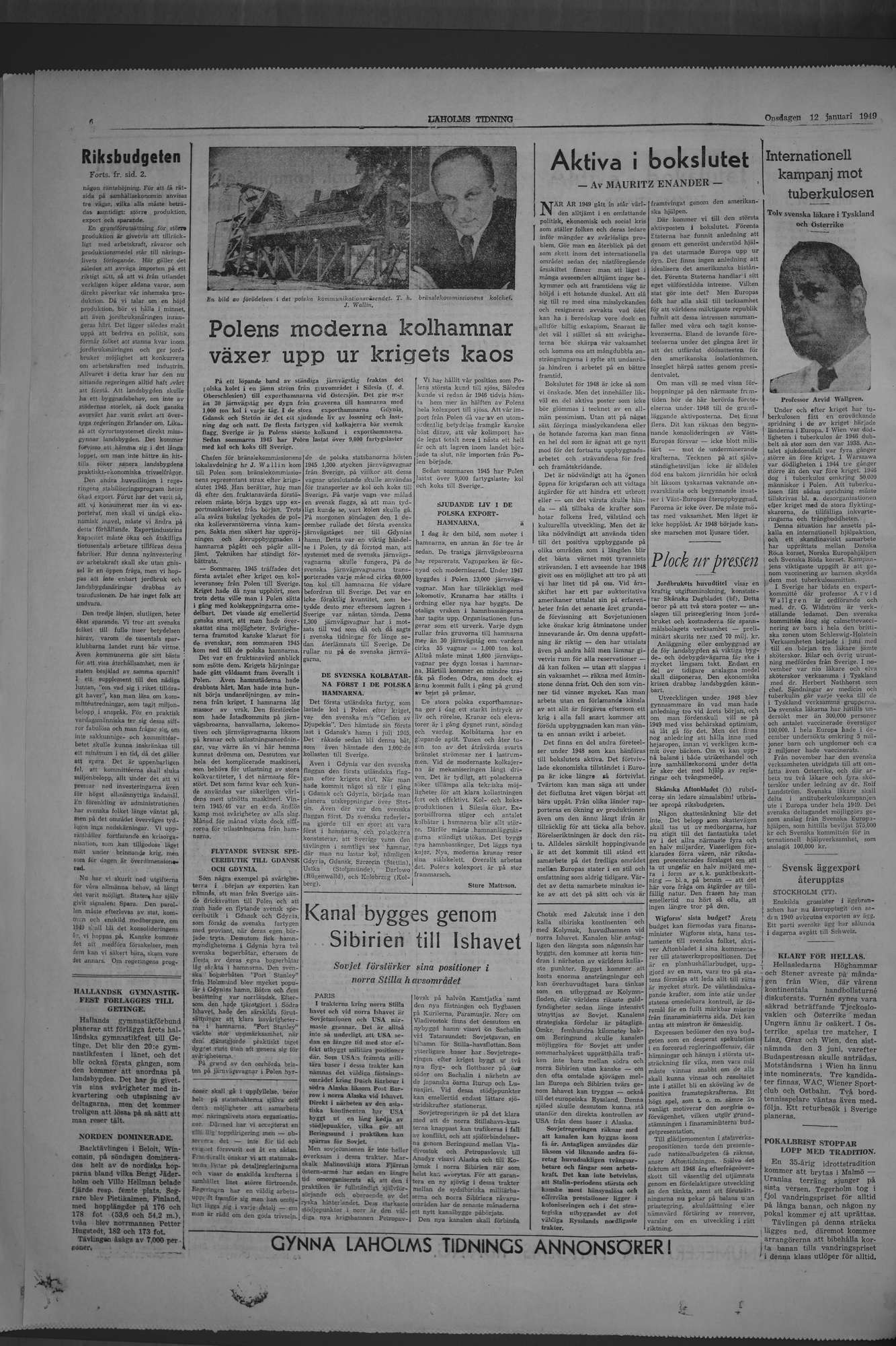 Laholms Tidning Onsdag 12 januari 1949, sida 6