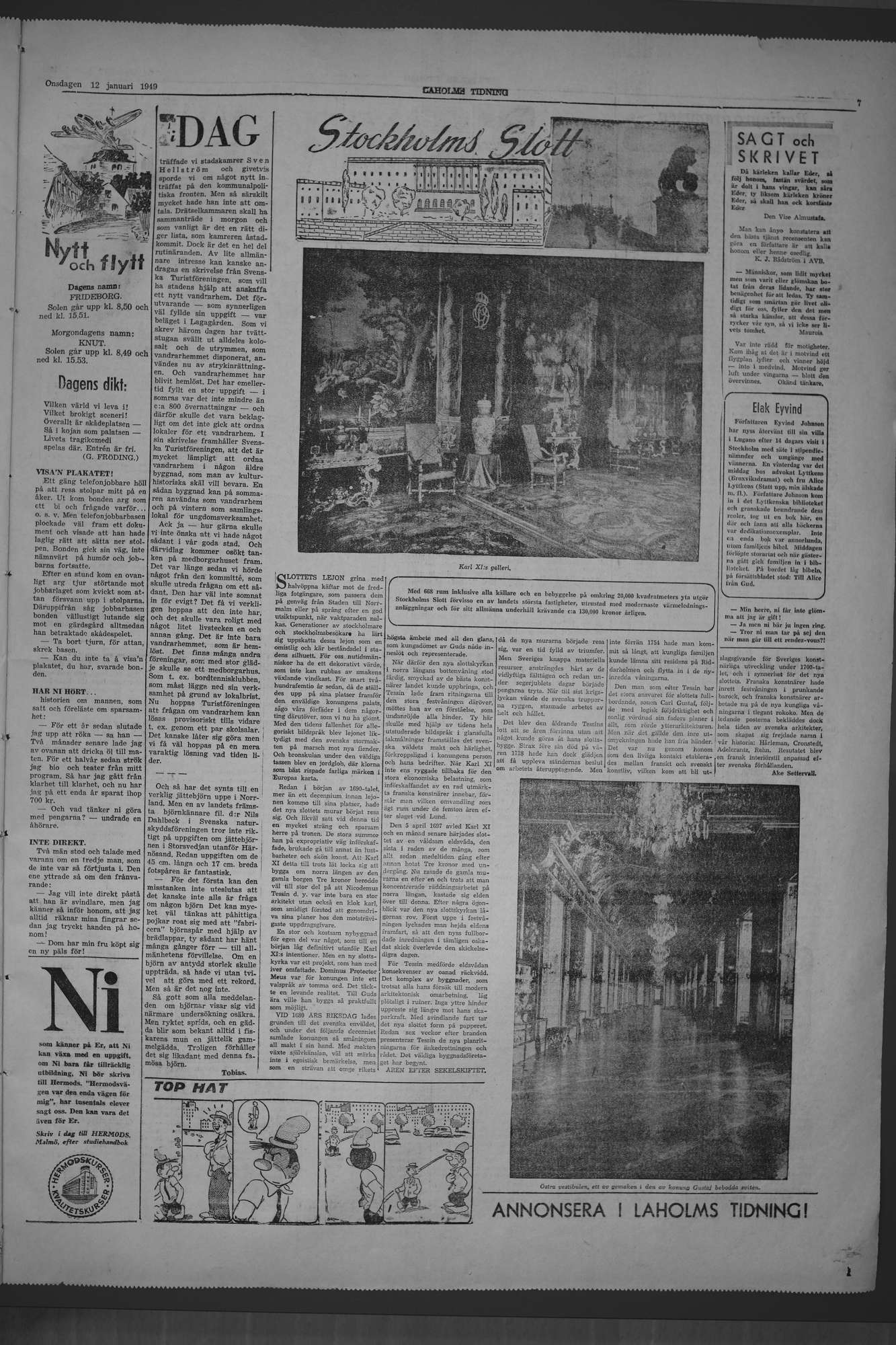 Laholms Tidning Onsdag 12 januari 1949, sida 7