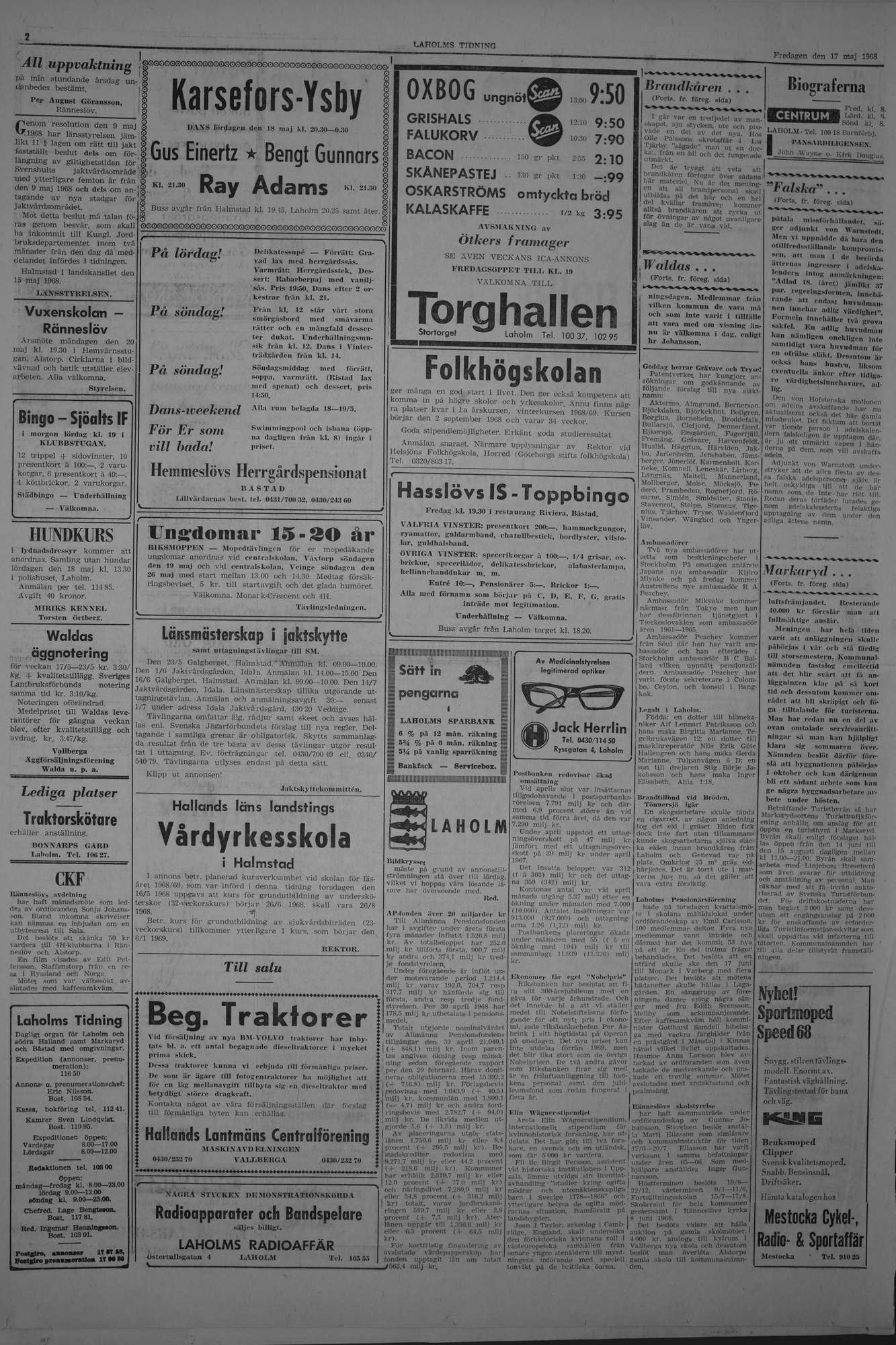 Laholms Tidning Fredag 17 maj 1968, sida 2