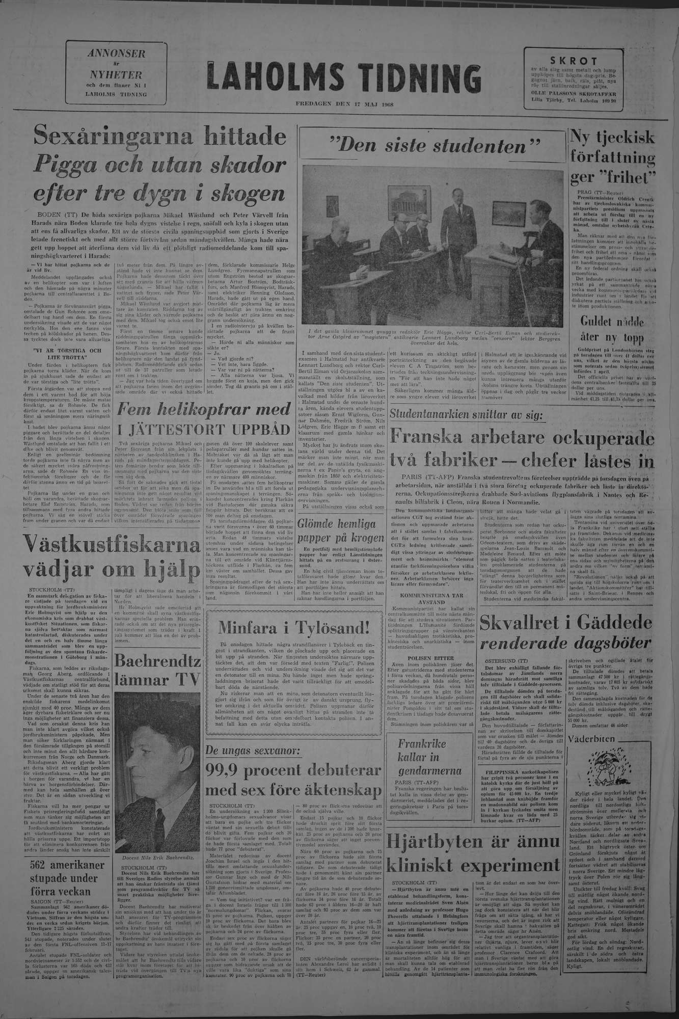 Laholms Tidning Fredag 17 maj 1968, sida 8