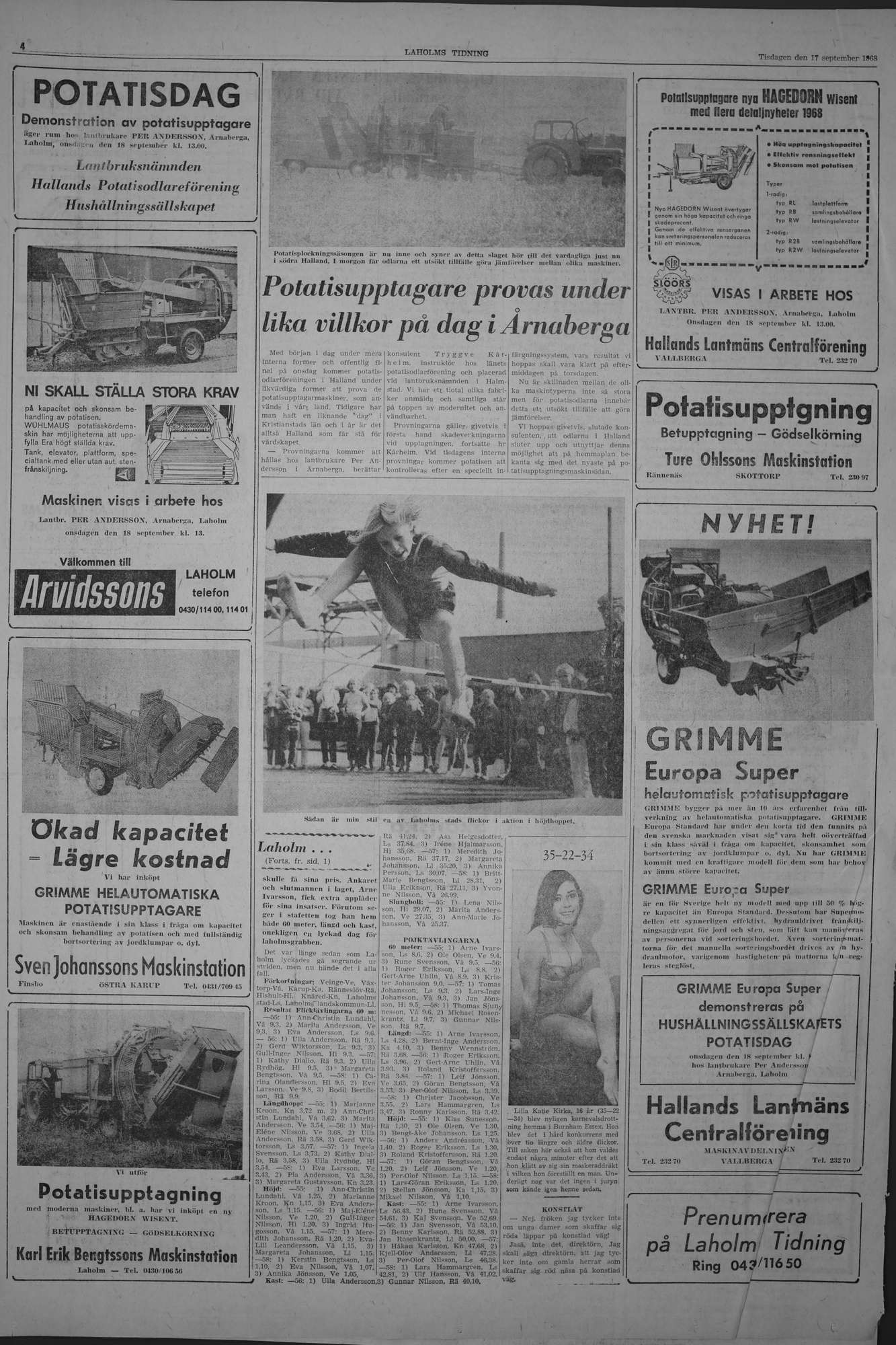 Laholms Tidning Tisdag 17 september 1968, sida 4