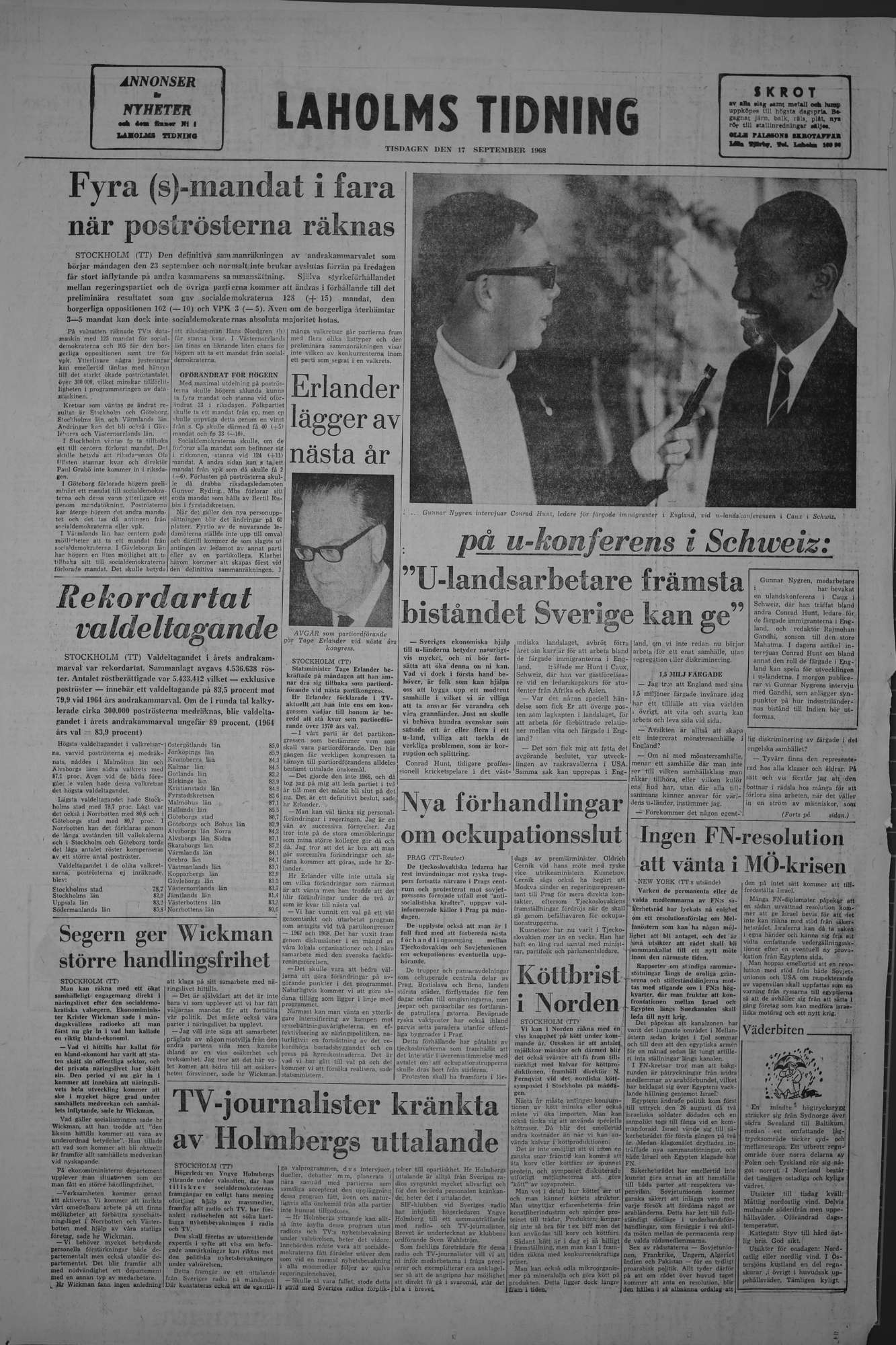 Laholms Tidning Tisdag 17 september 1968, sida 8