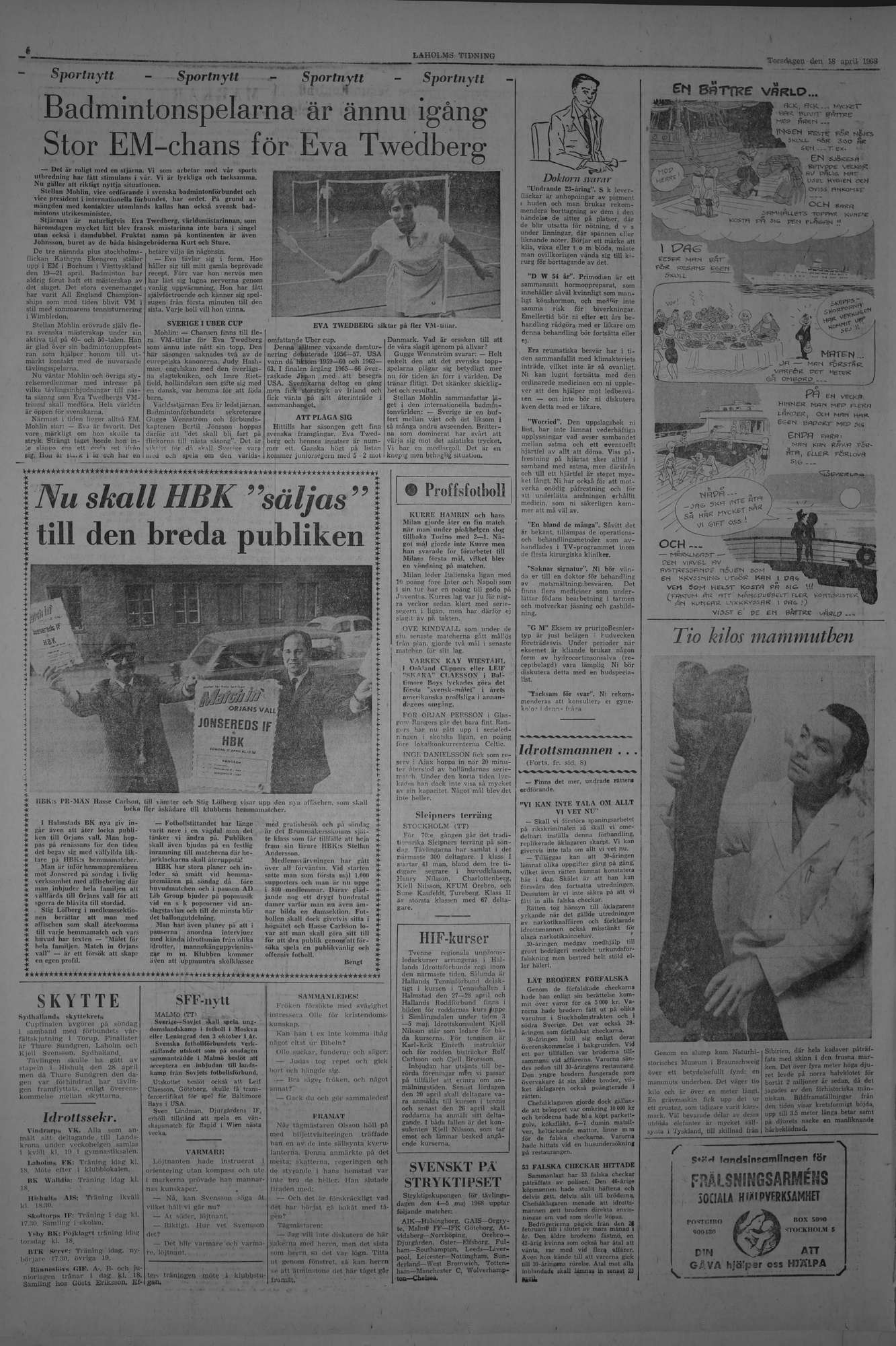 Laholms Tidning Torsdag 18 april 1968, sida 6