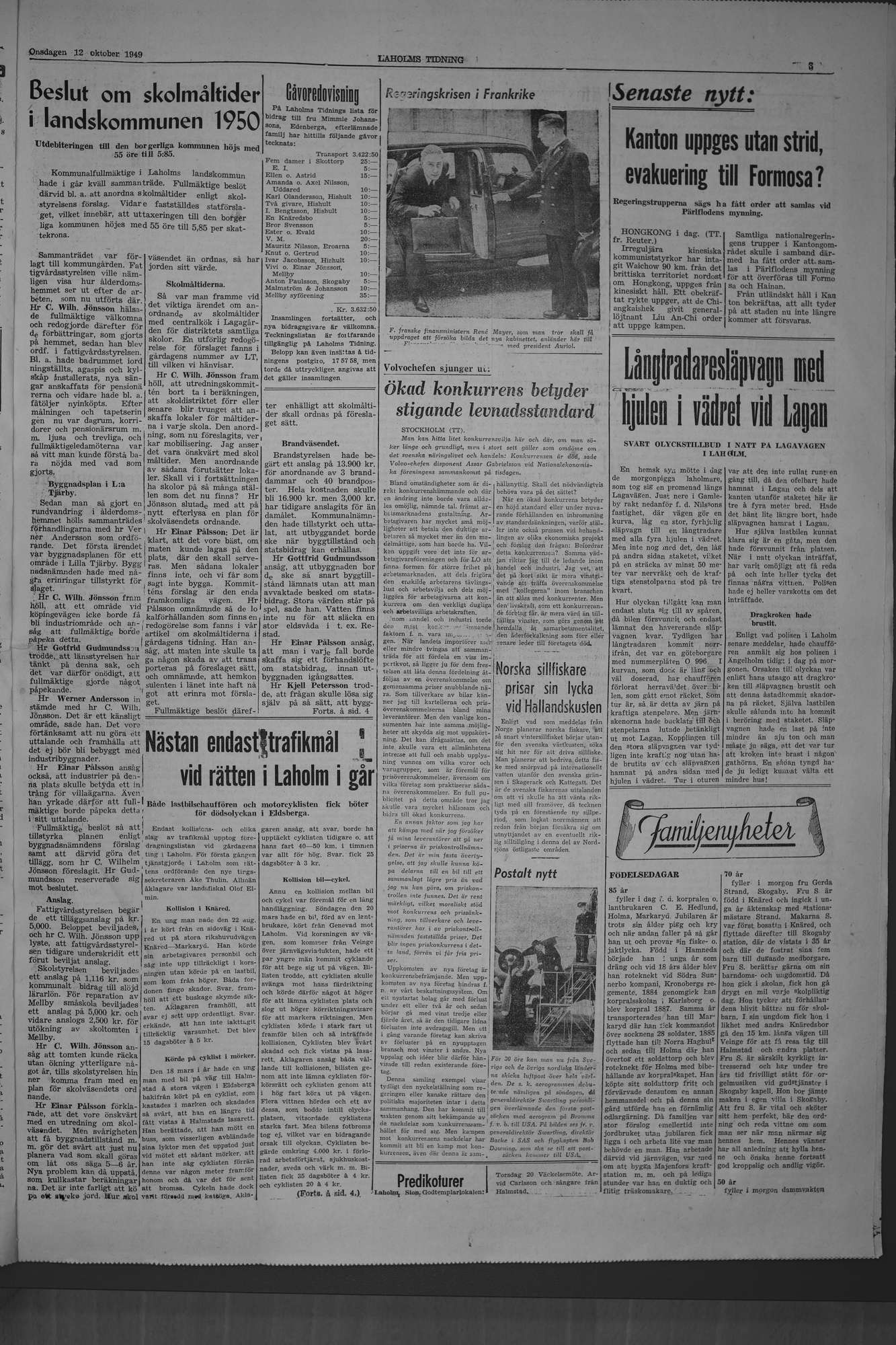 Laholms Tidning Onsdag 12 oktober 1949, sida 3