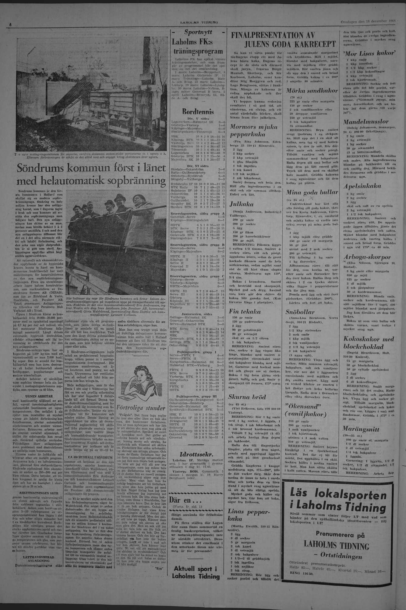 Laholms Tidning Onsdag 18 december 1968, sida 6