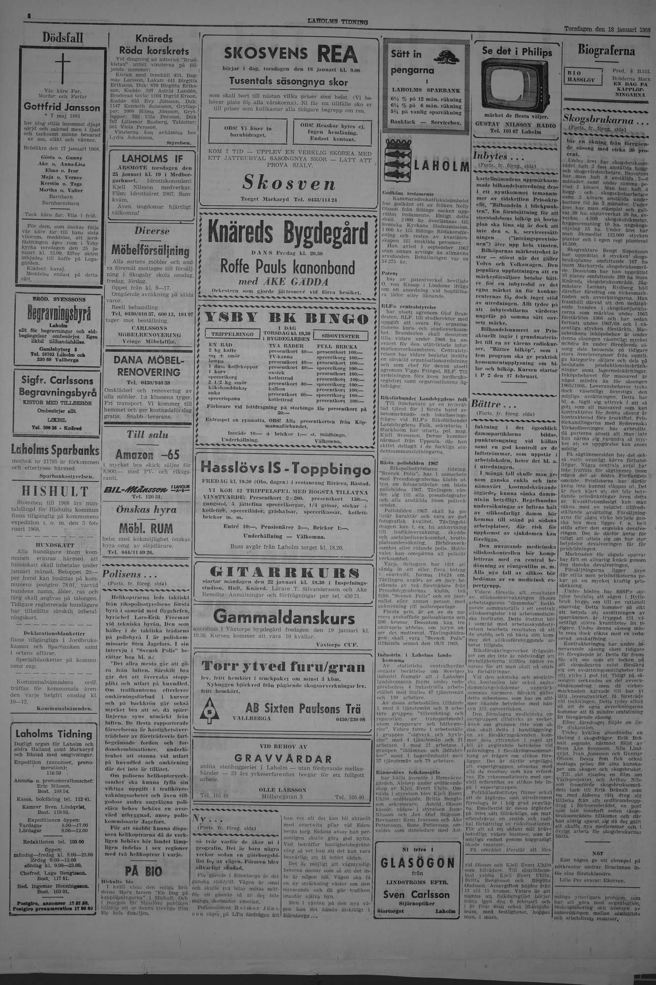 Laholms Tidning Torsdag 18 januari 1968, sida 2