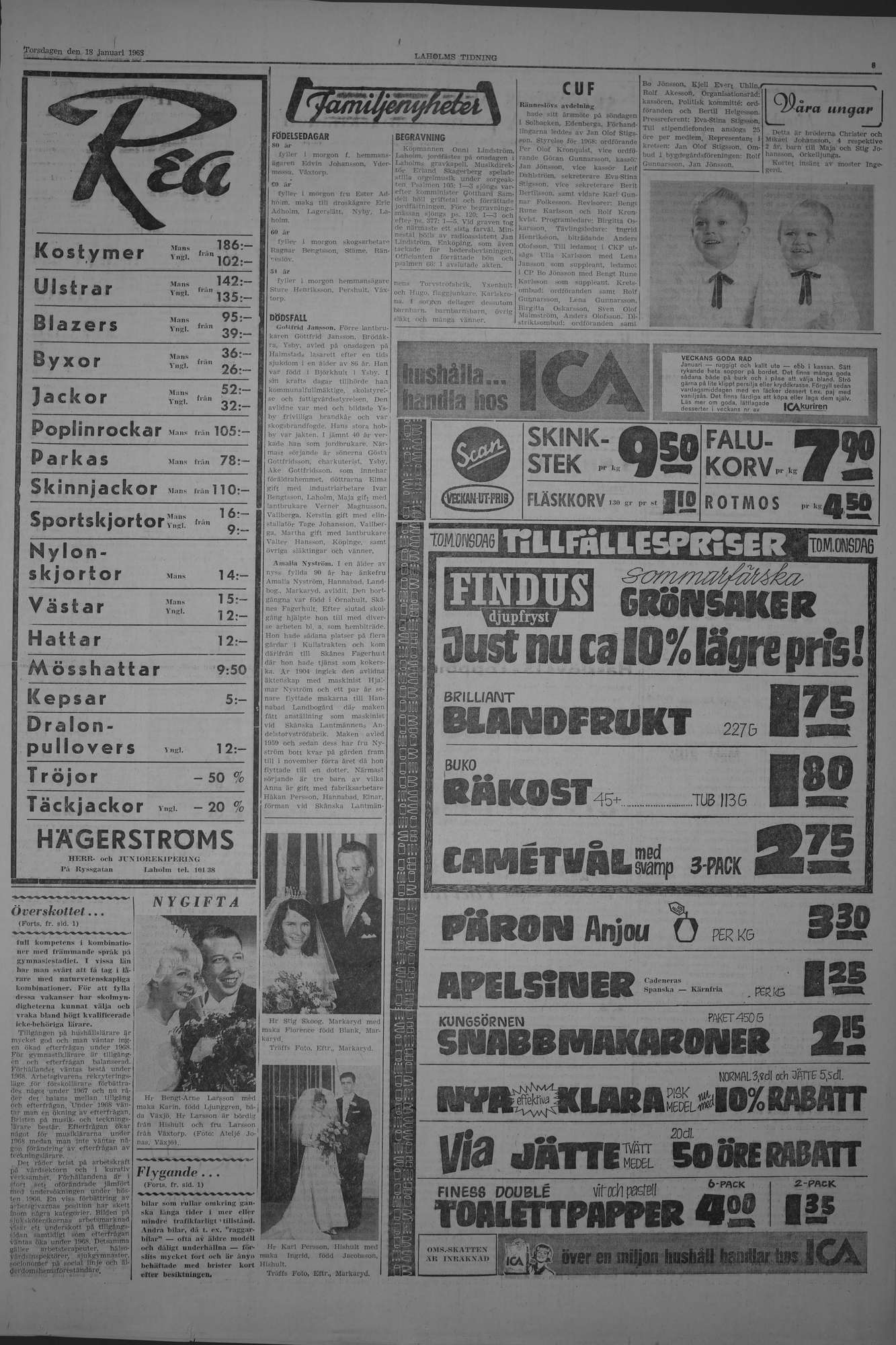 Laholms Tidning Torsdag 18 januari 1968, sida 3