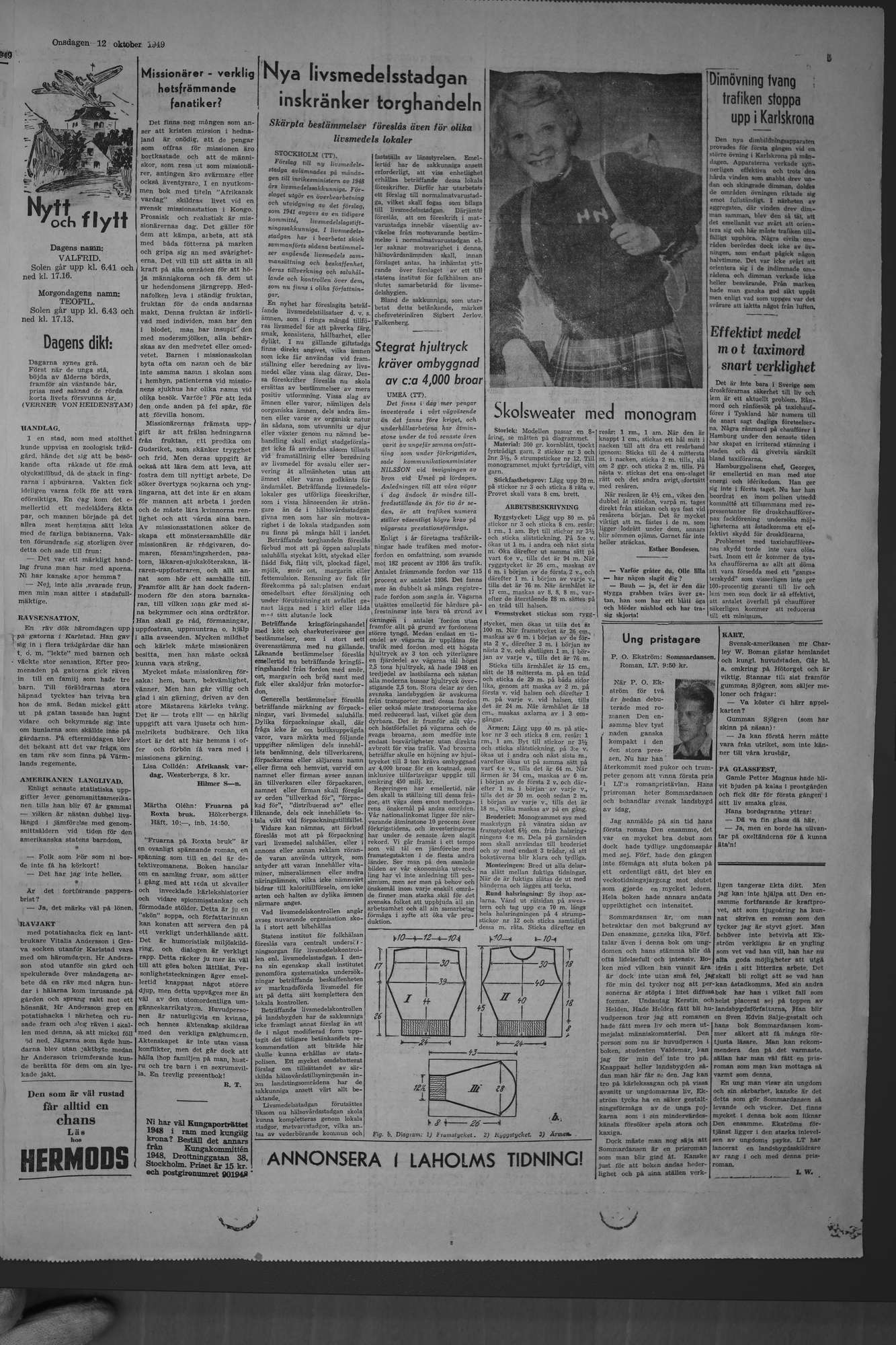 Laholms Tidning Onsdag 12 oktober 1949, sida 5