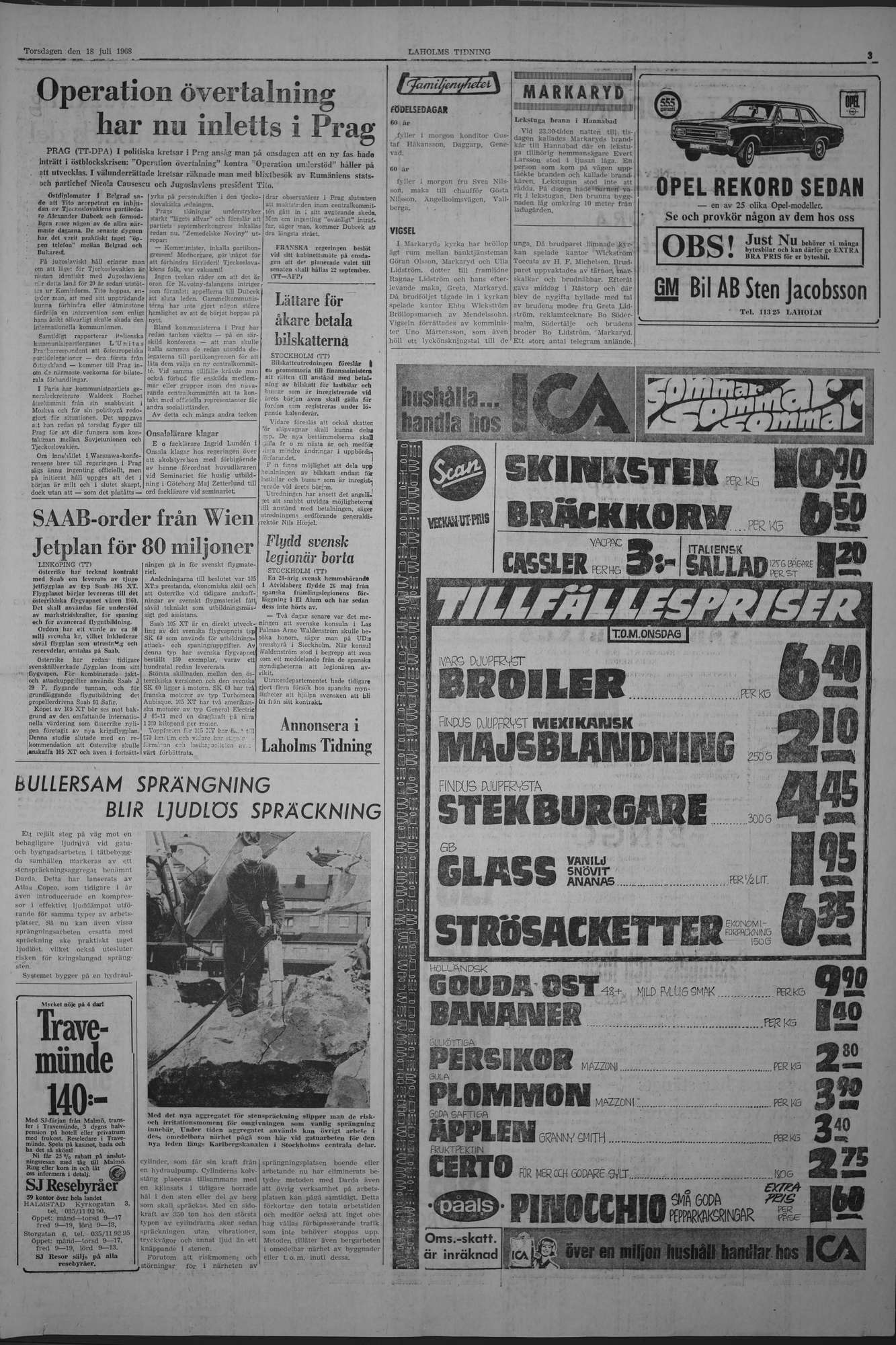 Laholms Tidning Torsdag 18 juli 1968, sida 3