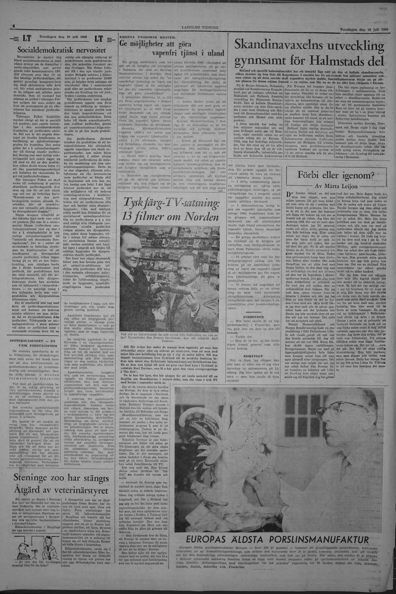 Laholms Tidning Torsdag 18 juli 1968, sida 4