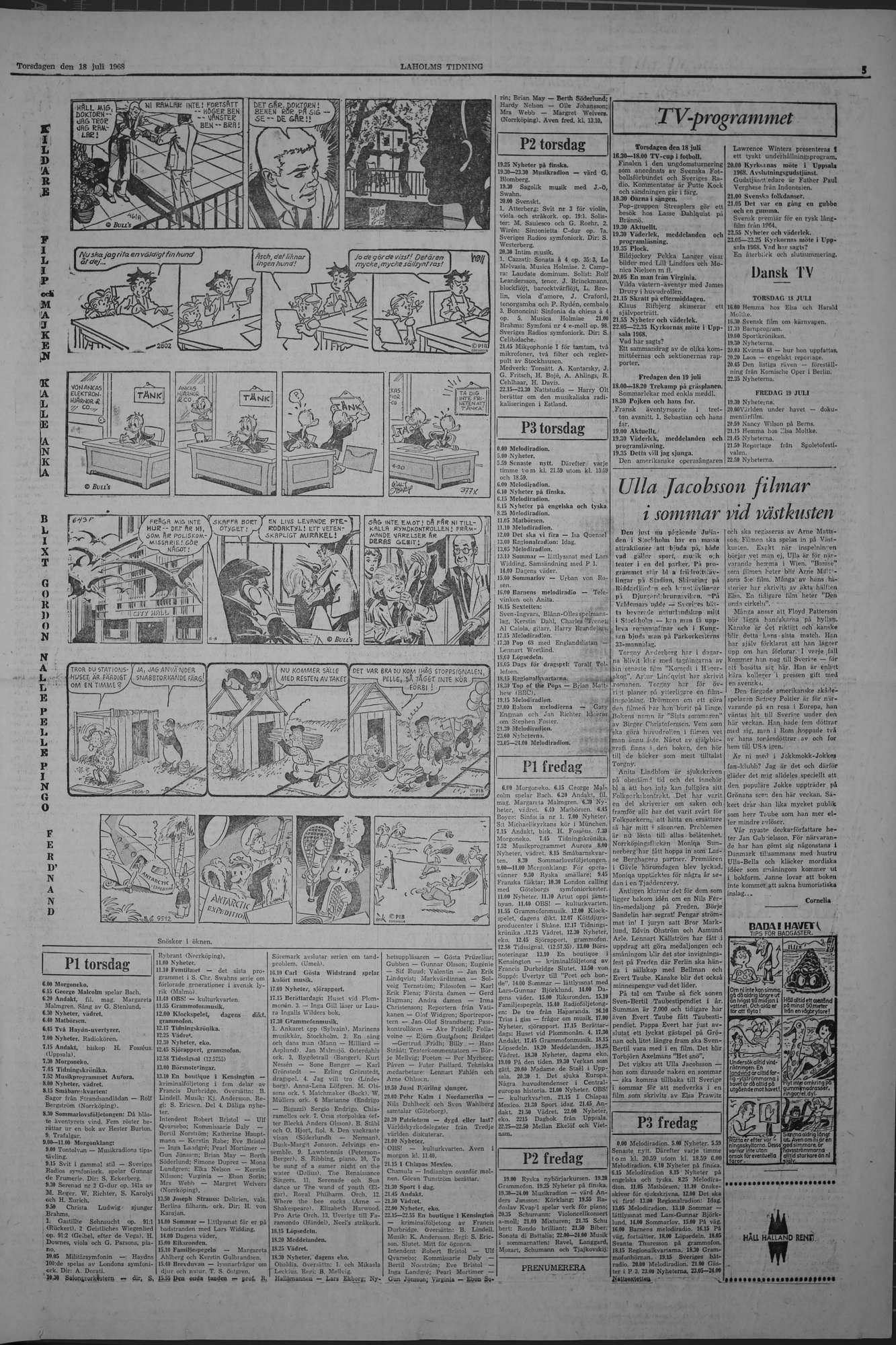 Laholms Tidning Torsdag 18 juli 1968, sida 5