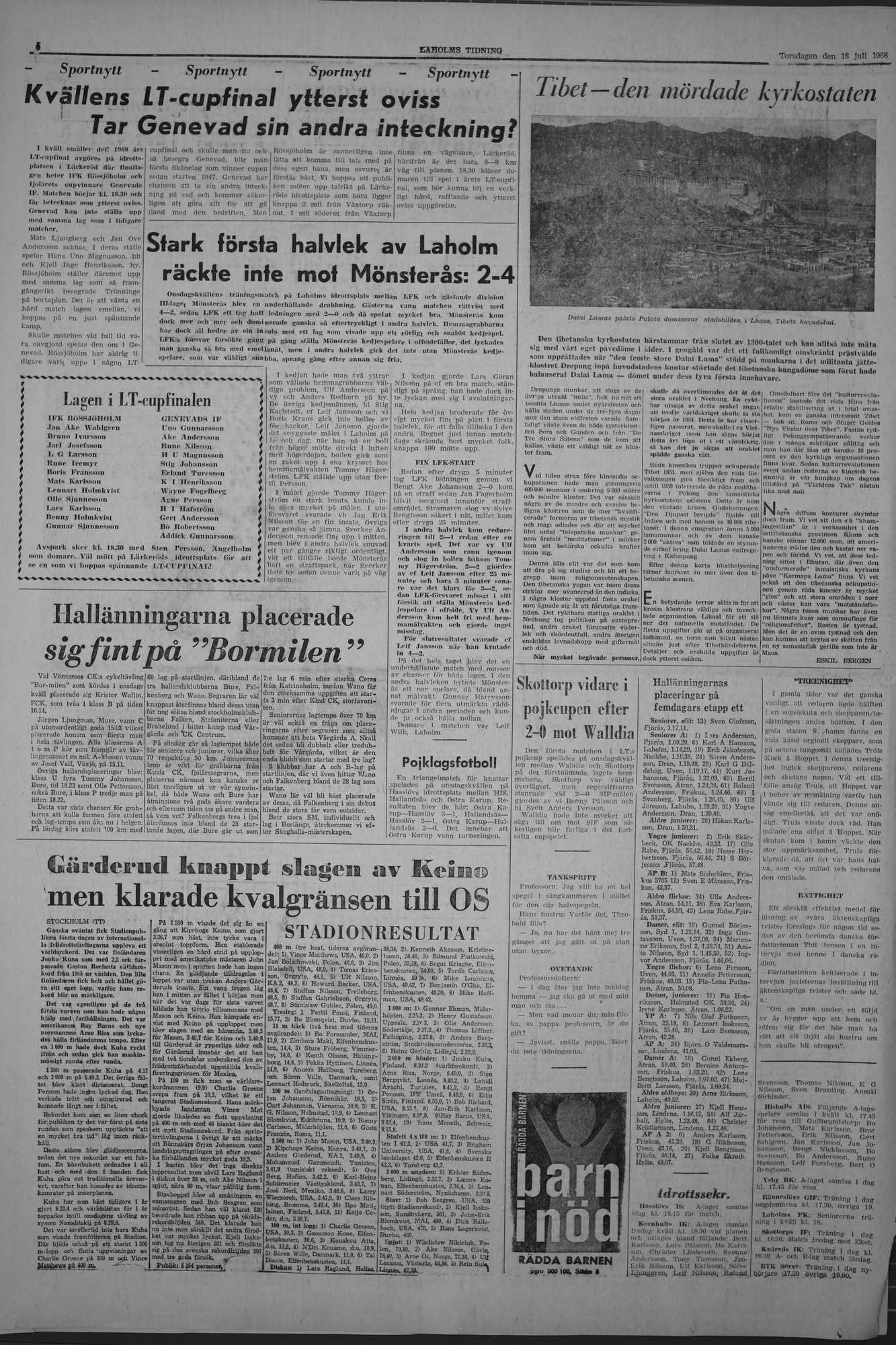 Laholms Tidning Torsdag 18 juli 1968, sida 6