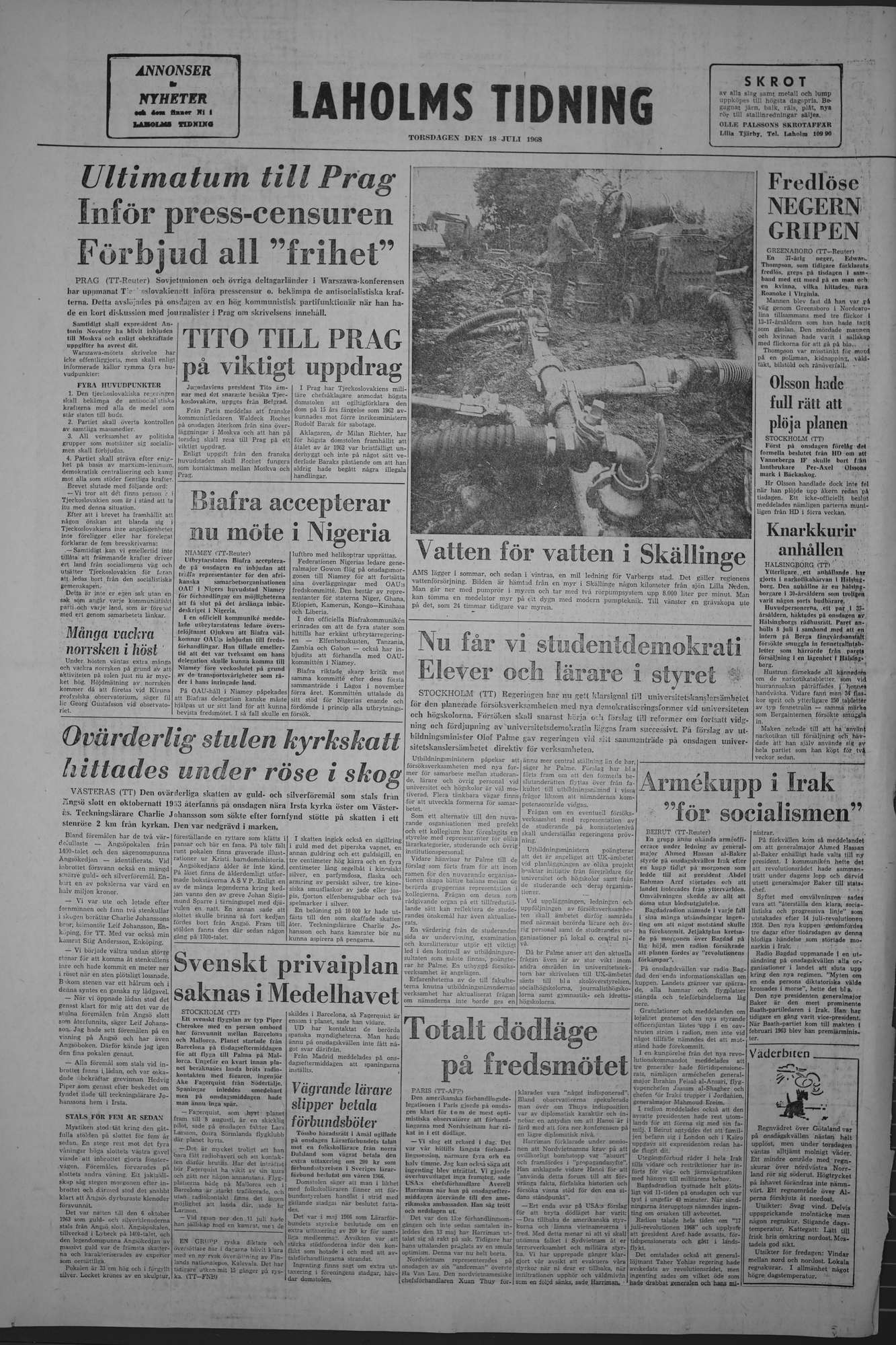 Laholms Tidning Torsdag 18 juli 1968, sida 8