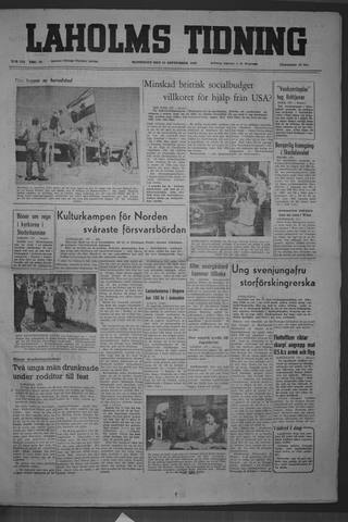 Förstasidan, Måndag 12 september 1949