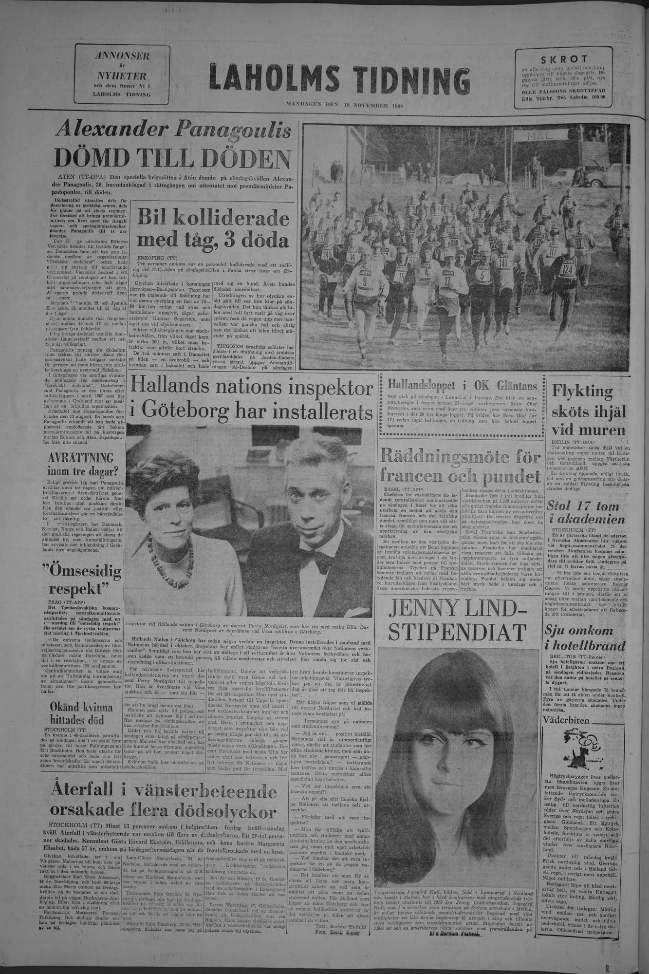 Laholms Tidning Måndag 18 november 1968, sida 8
