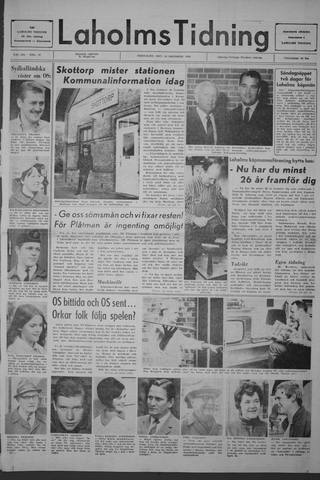 Förstasidan, Fredag 18 oktober 1968