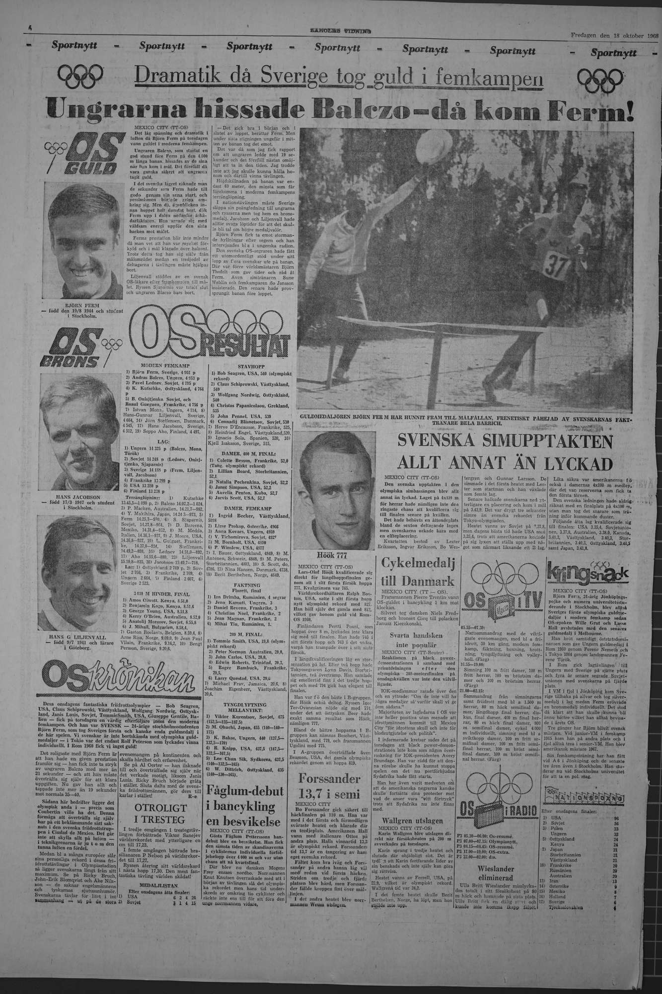 Laholms Tidning Fredag 18 oktober 1968, sida 6
