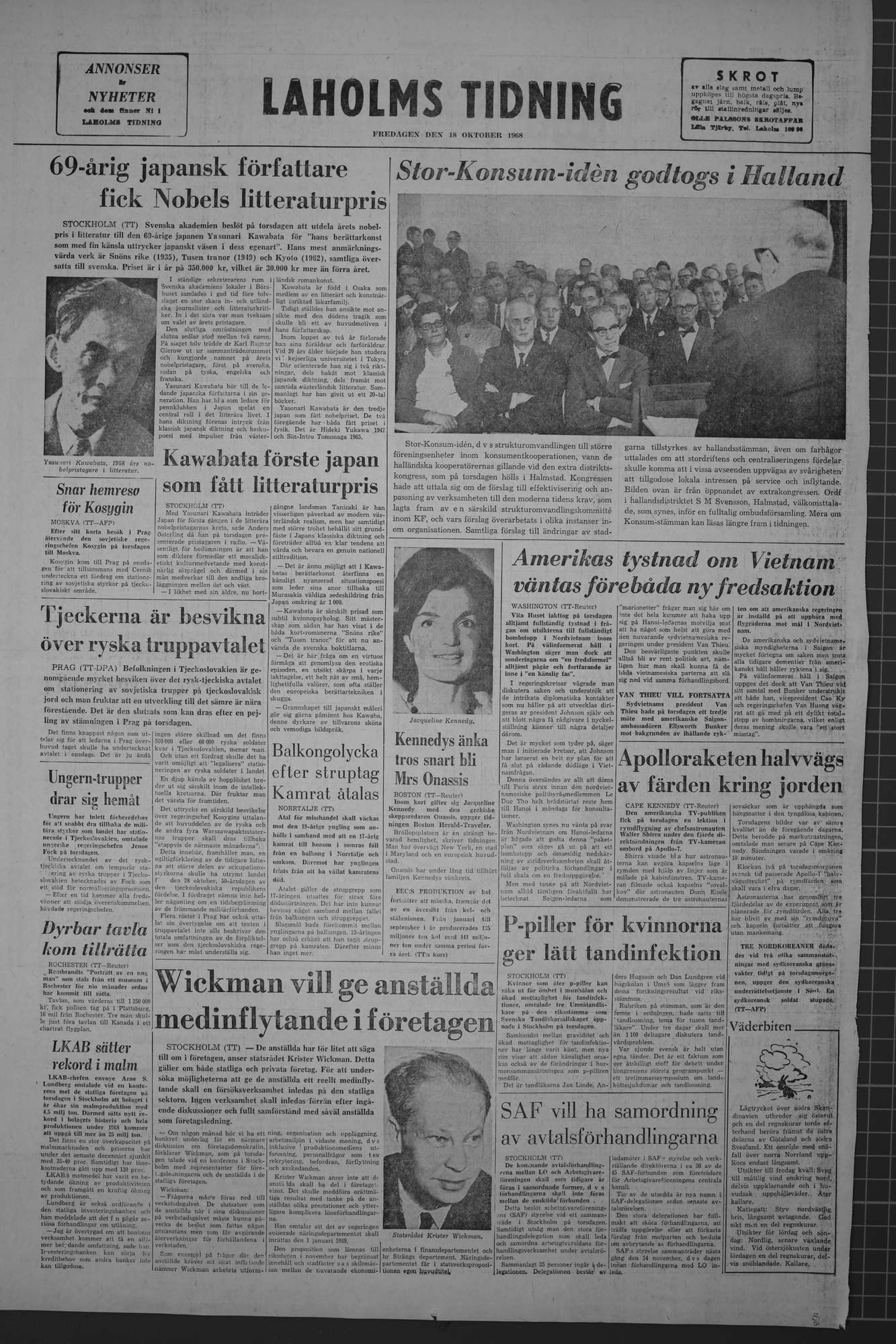 Laholms Tidning Fredag 18 oktober 1968, sida 8