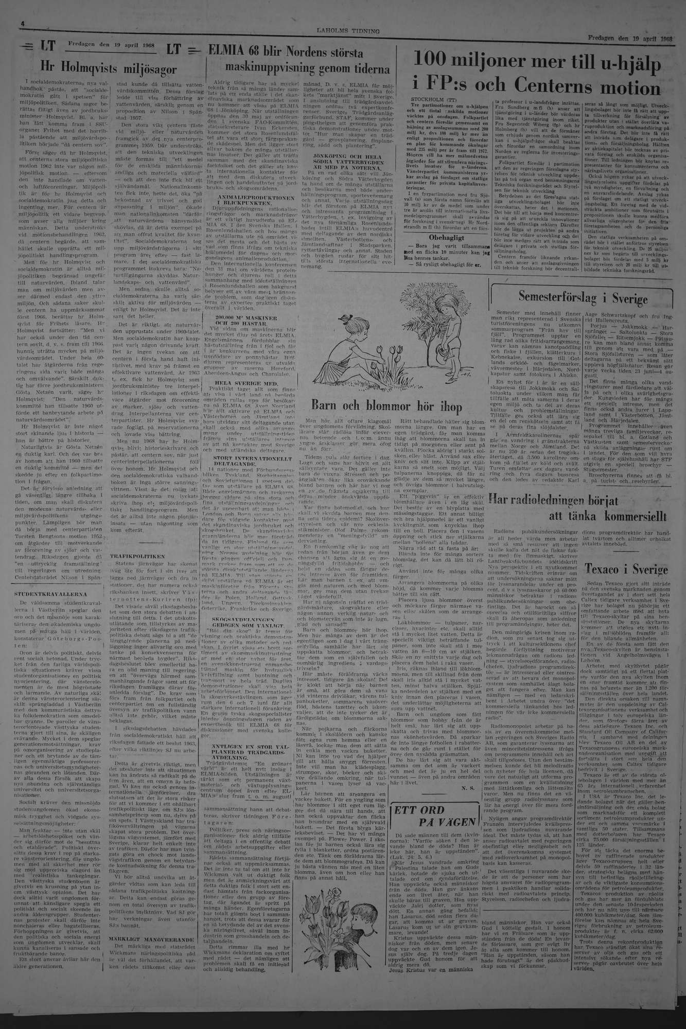 Laholms Tidning Fredag 19 april 1968, sida 4