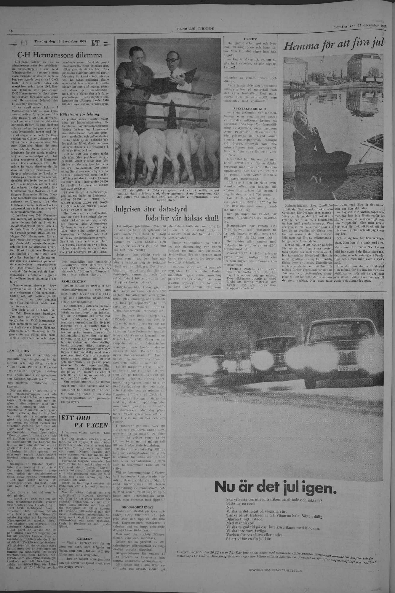 Laholms Tidning Torsdag 19 december 1968, sida 4