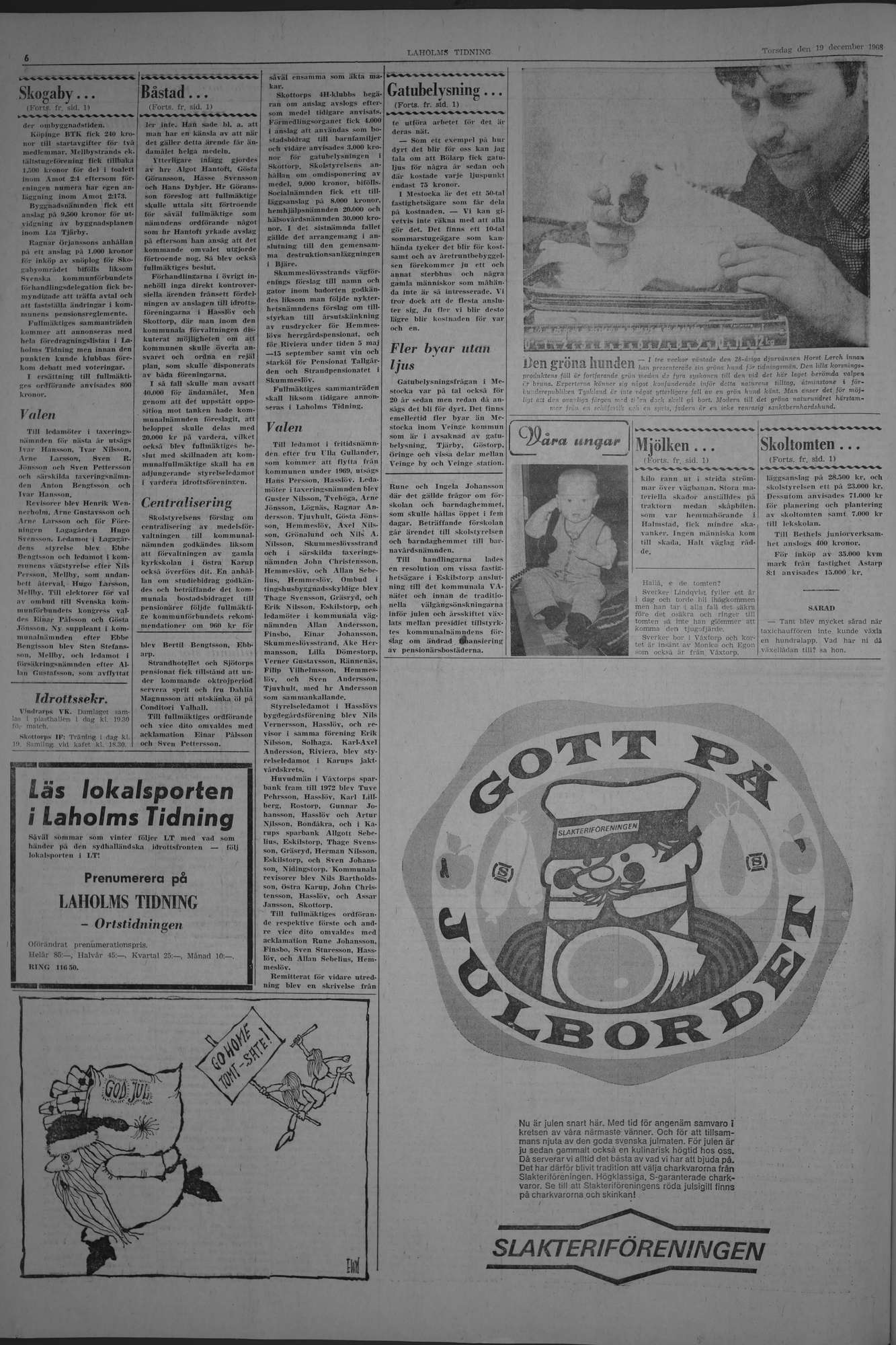 Laholms Tidning Torsdag 19 december 1968, sida 6