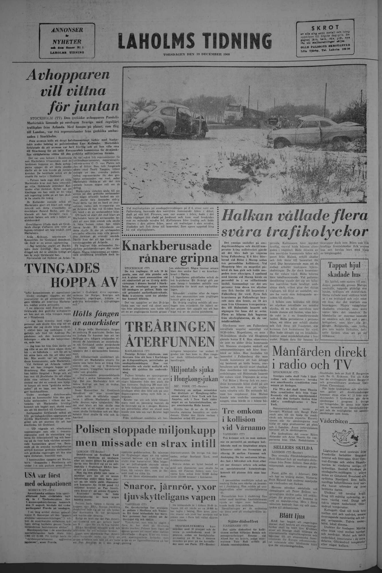 Laholms Tidning Torsdag 19 december 1968, sida 8
