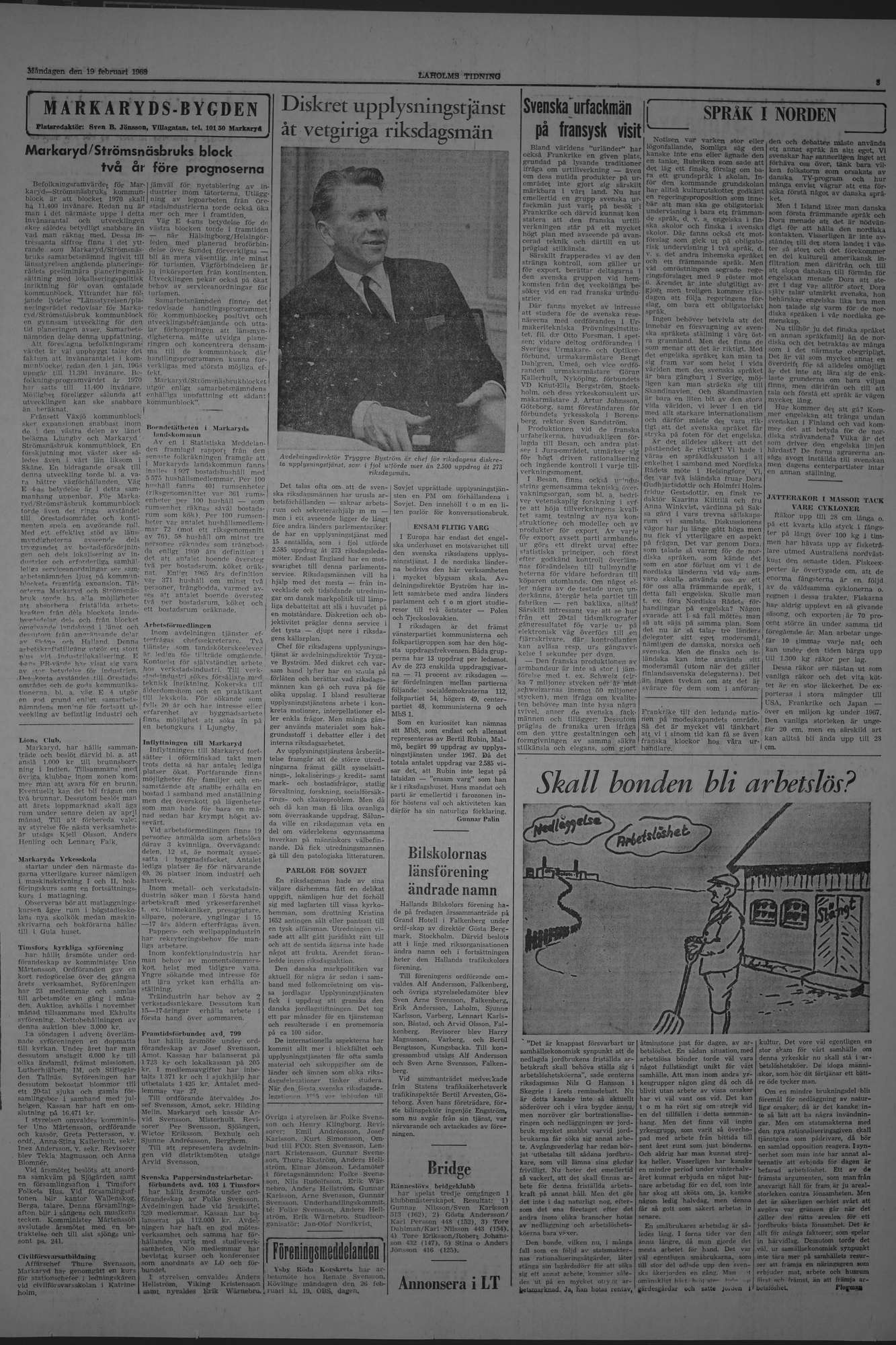 Laholms Tidning Måndag 19 februari 1968, sida 3