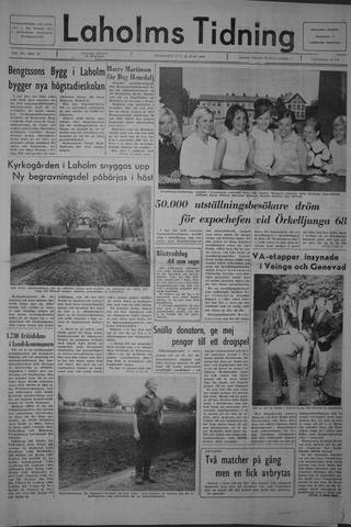 Förstasidan, Onsdag 19 juni 1968