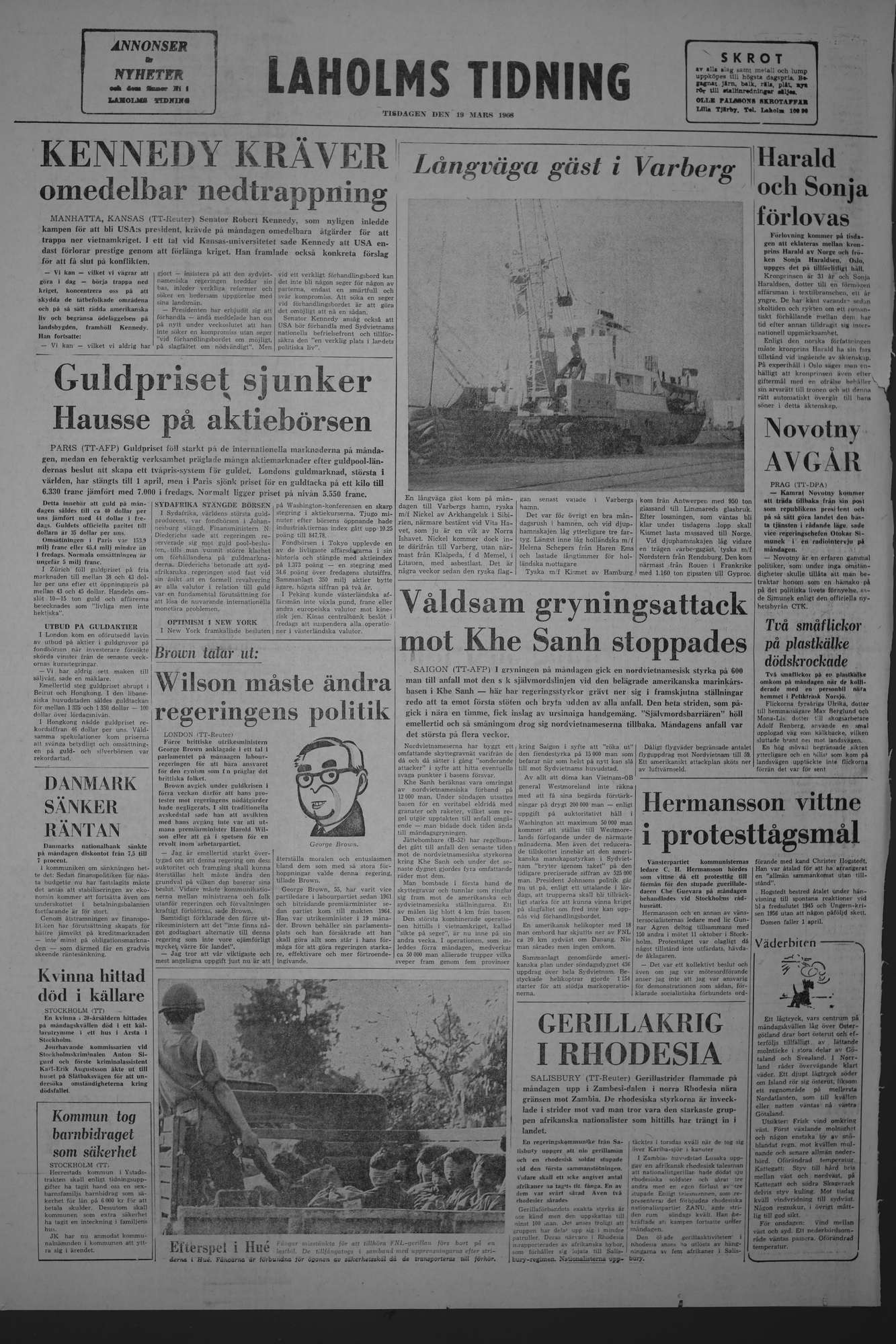 Laholms Tidning Tisdag 19 mars 1968, sida 8