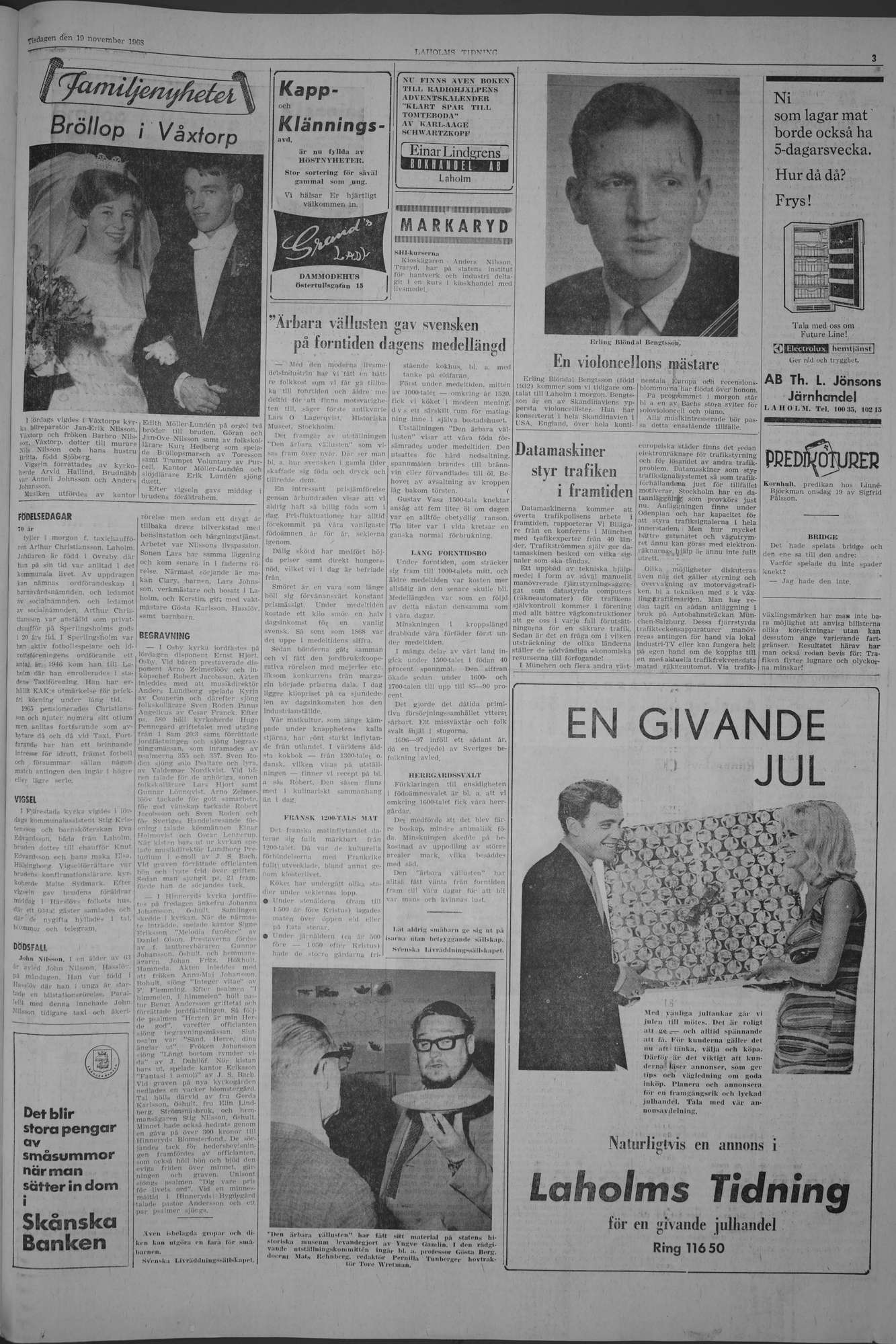 Laholms Tidning Tisdag 19 november 1968, sida 3