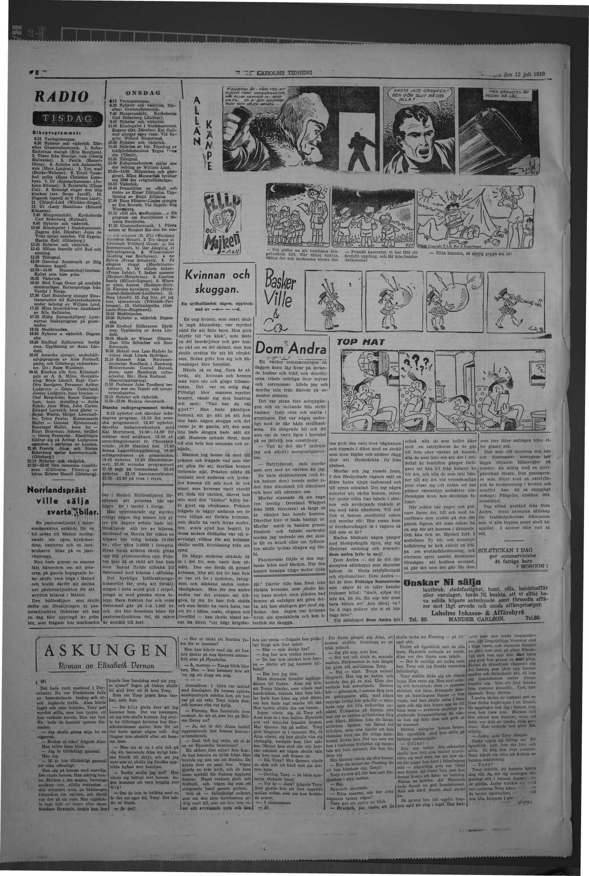 Laholms Tidning Tisdag 12 juli 1949, sida 6