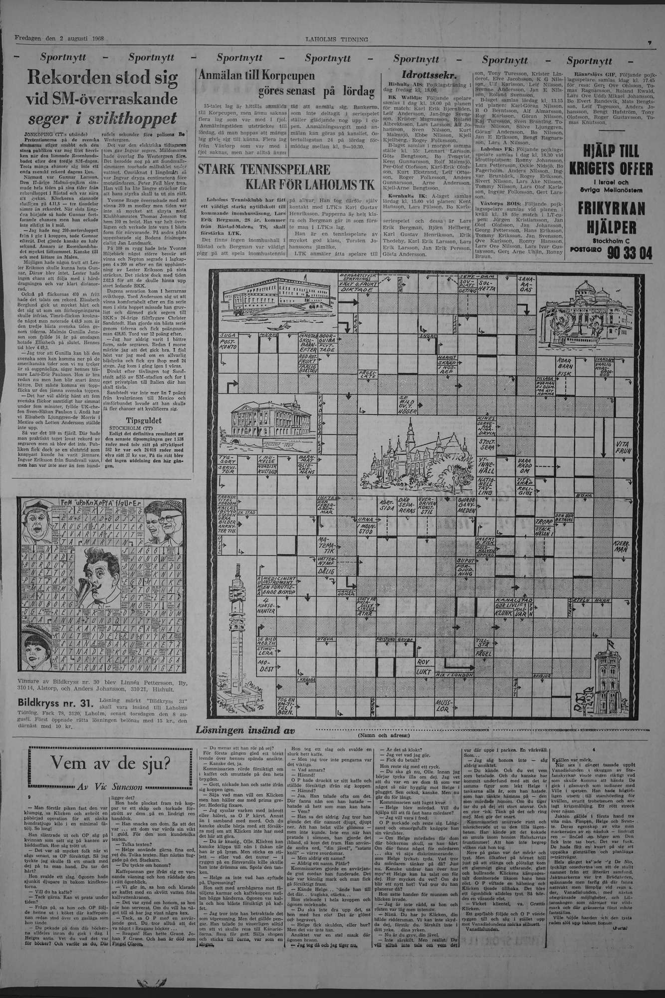 Laholms Tidning Fredag 2 augusti 1968, sida 7