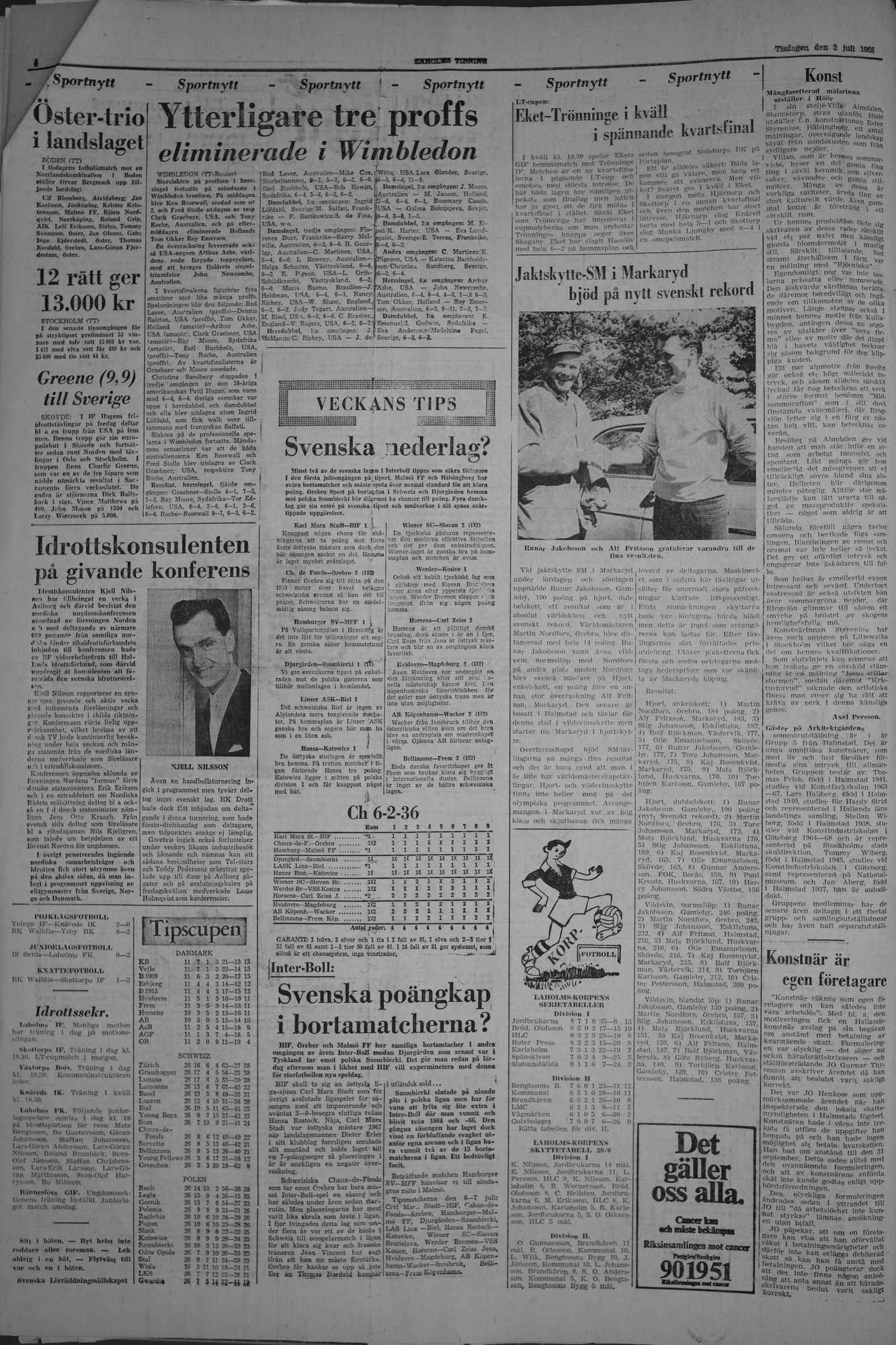 Laholms Tidning Tisdag 2 juli 1968, sida 6
