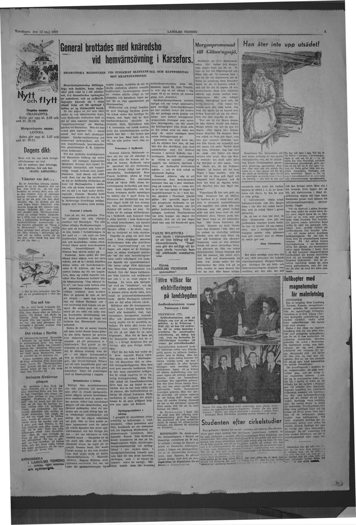 Laholms Tidning Torsdag 12 maj 1949, sida 5