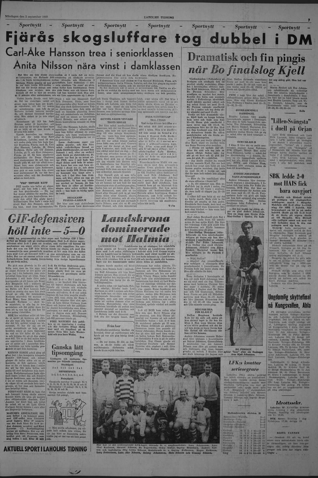 Laholms Tidning Måndag 2 september 1968, sida 7