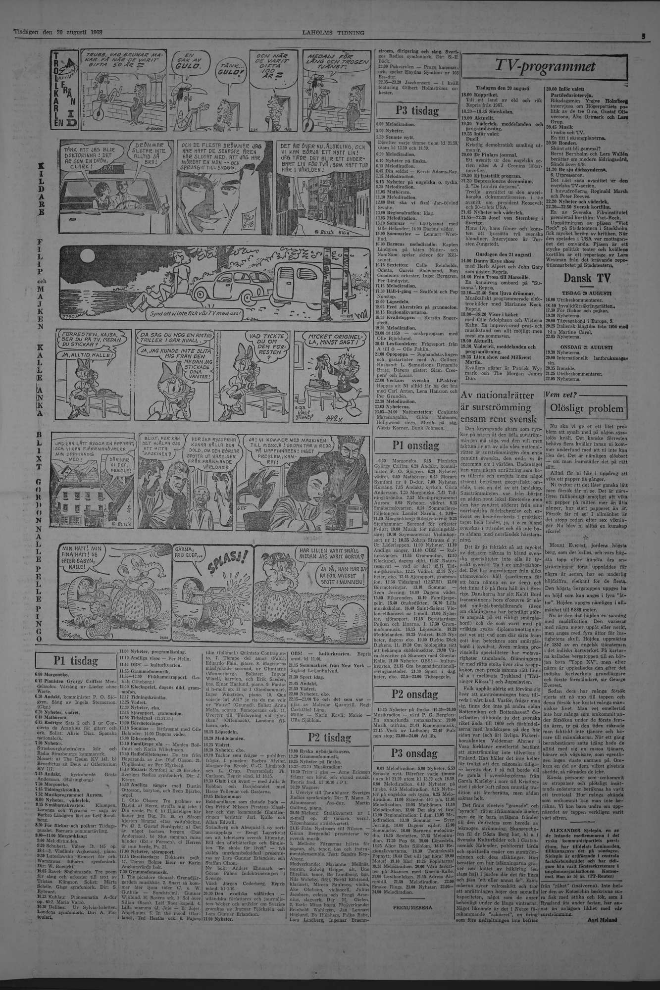 Laholms Tidning Tisdag 20 augusti 1968, sida 5