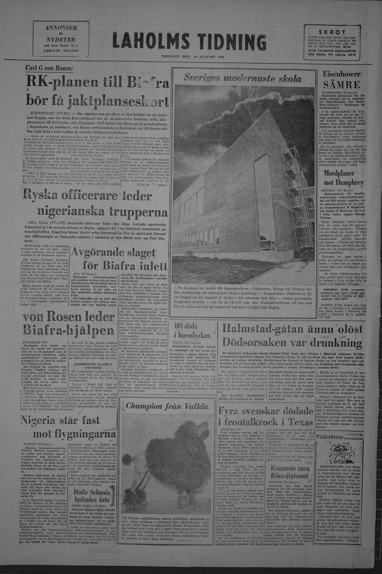 Laholms Tidning Tisdag 20 augusti 1968, sida 8
