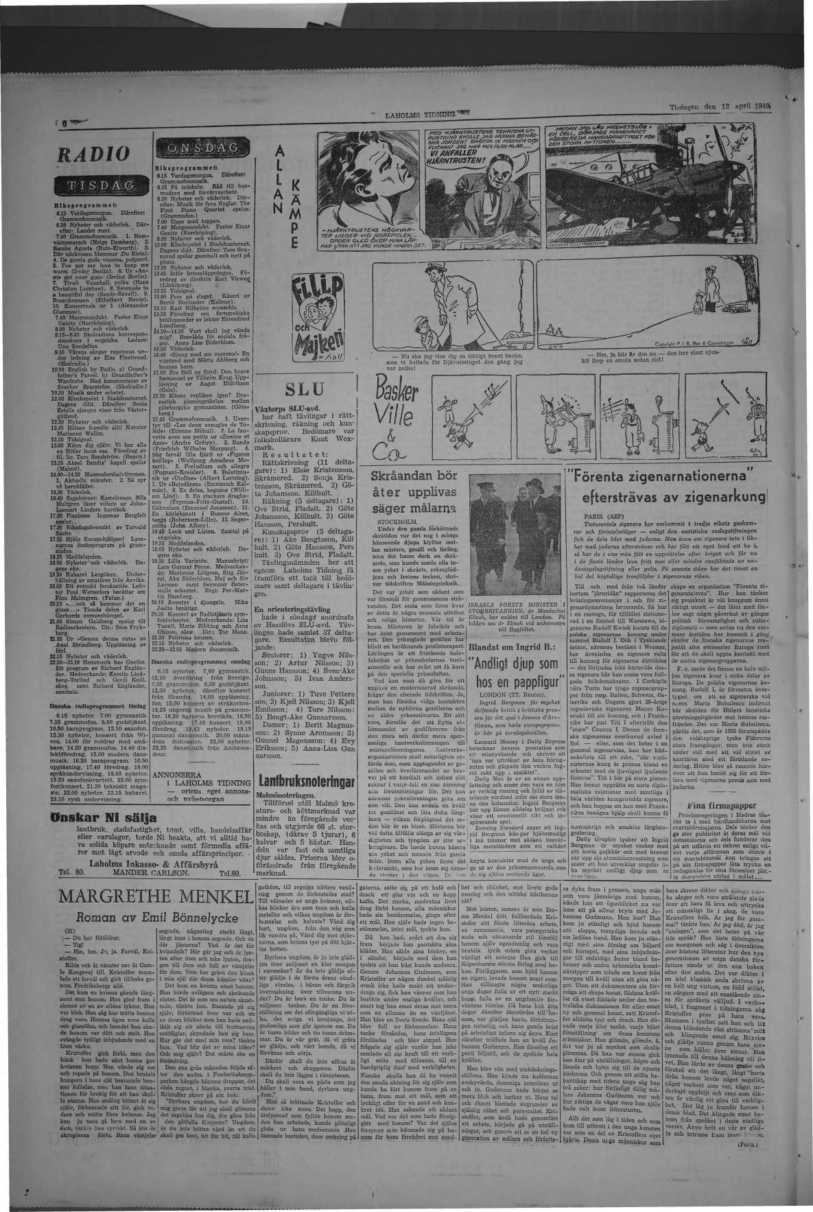 Laholms Tidning Tisdag 12 april 1949, sida 6