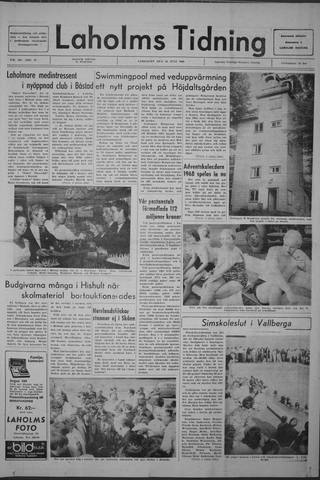 Förstasidan, Lördag 20 juli 1968
