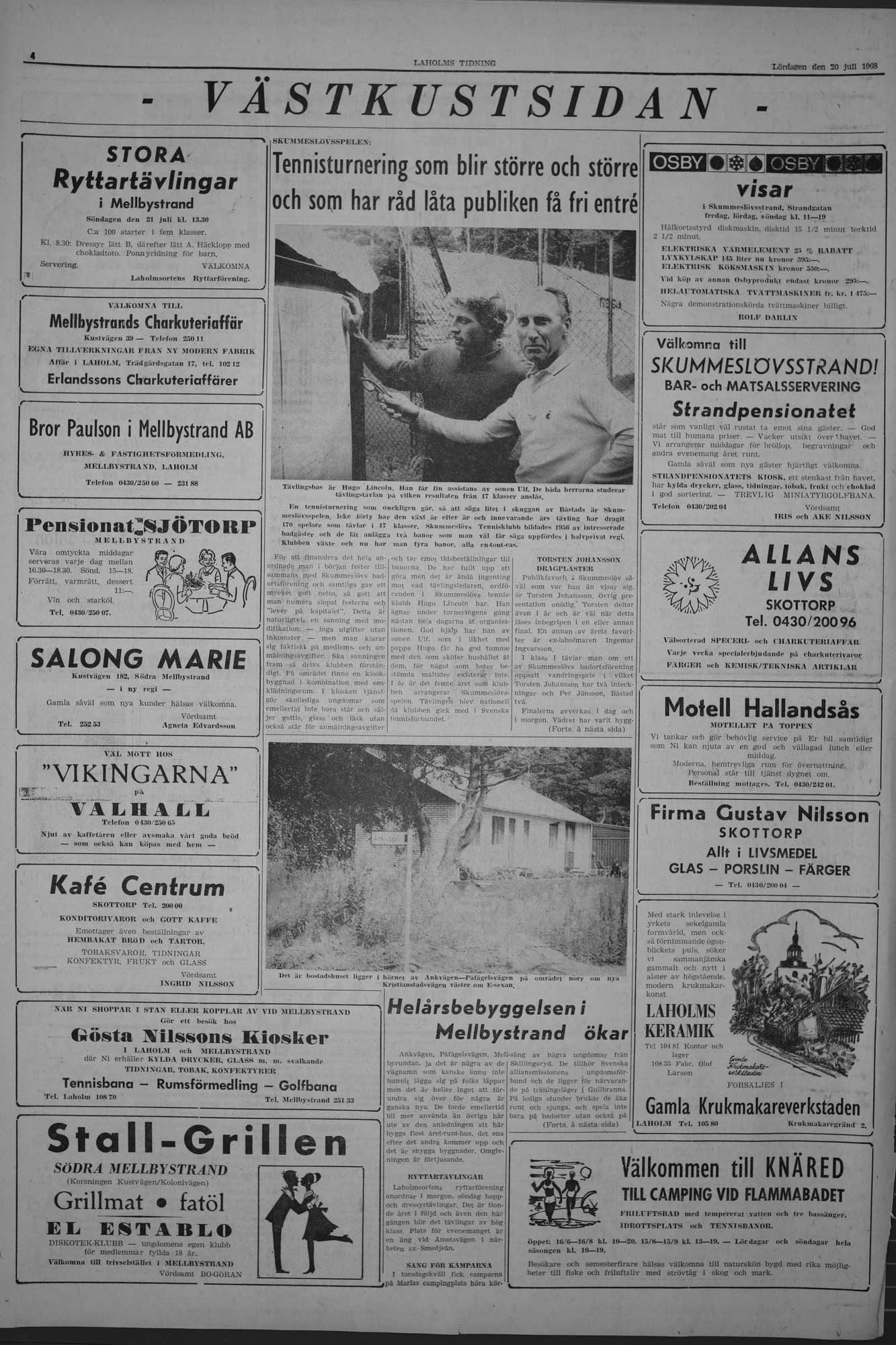Laholms Tidning Lördag 20 juli 1968, sida 4