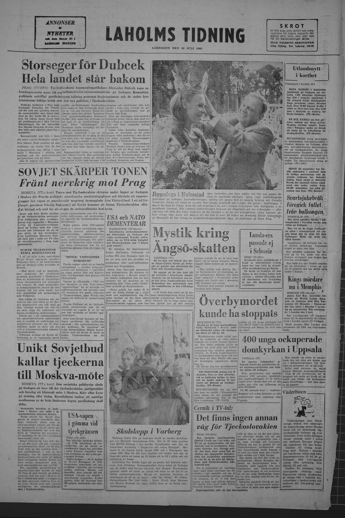 Laholms Tidning Lördag 20 juli 1968, sida 8
