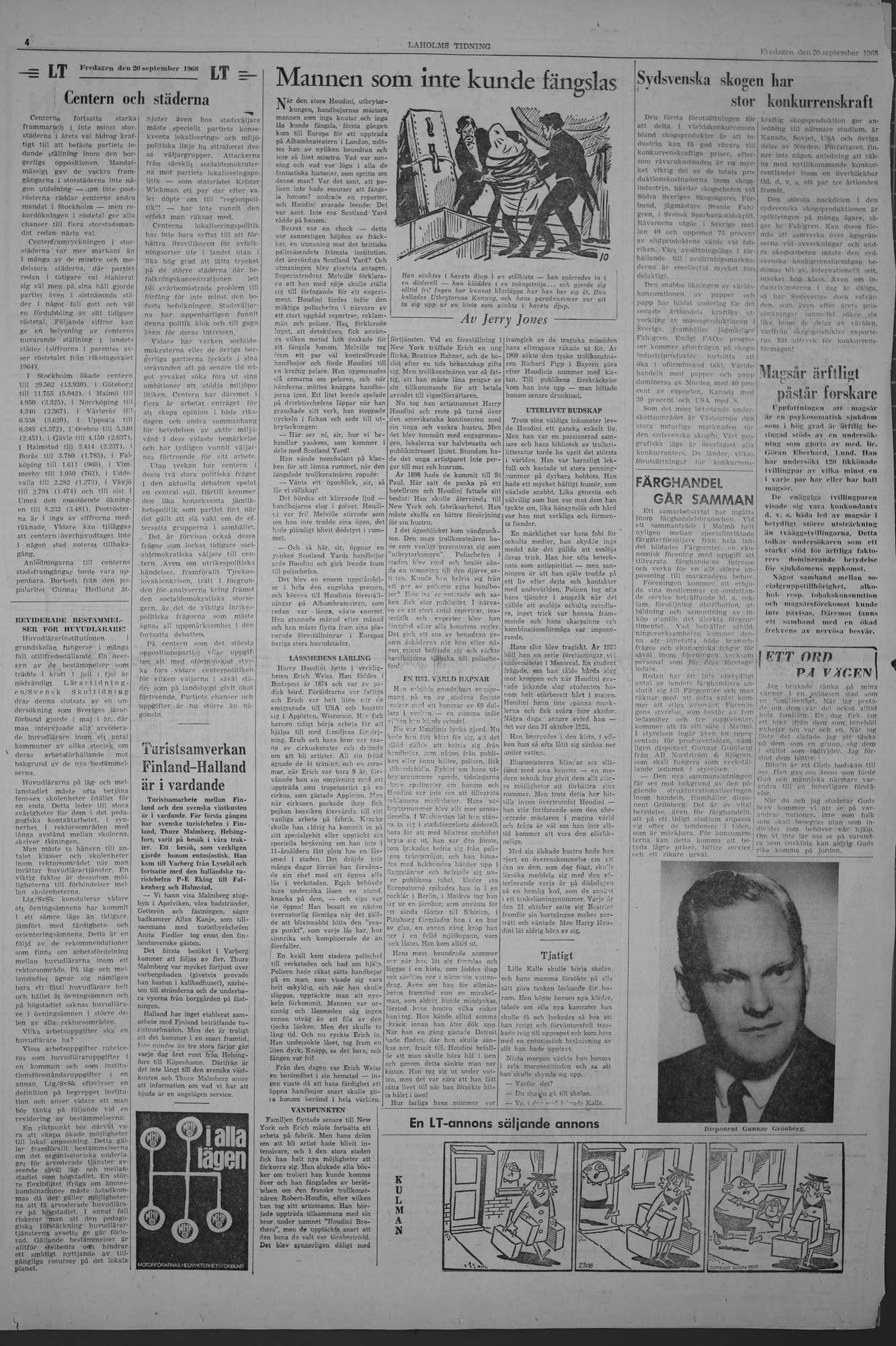 Laholms Tidning Fredag 20 september 1968, sida 4
