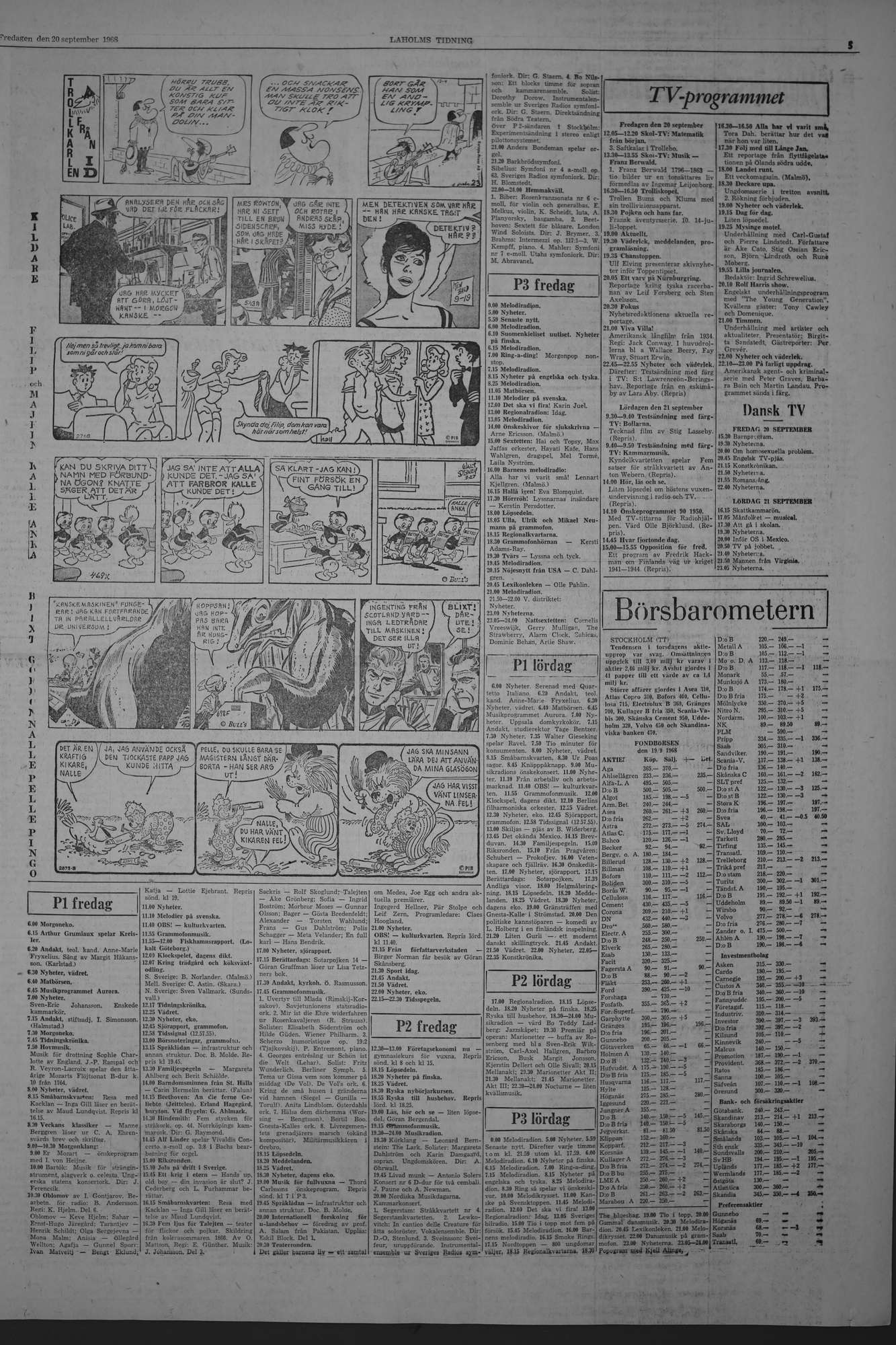 Laholms Tidning Fredag 20 september 1968, sida 5