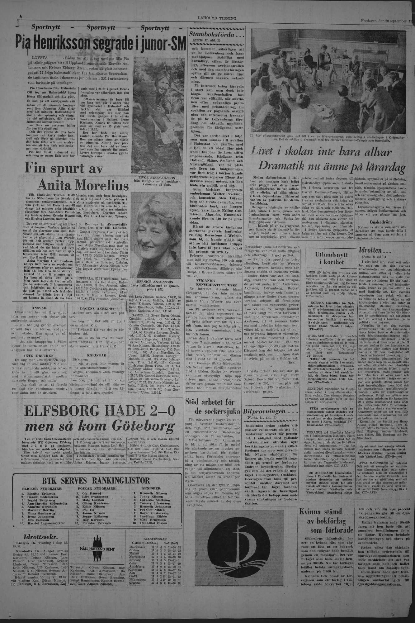 Laholms Tidning Fredag 20 september 1968, sida 6