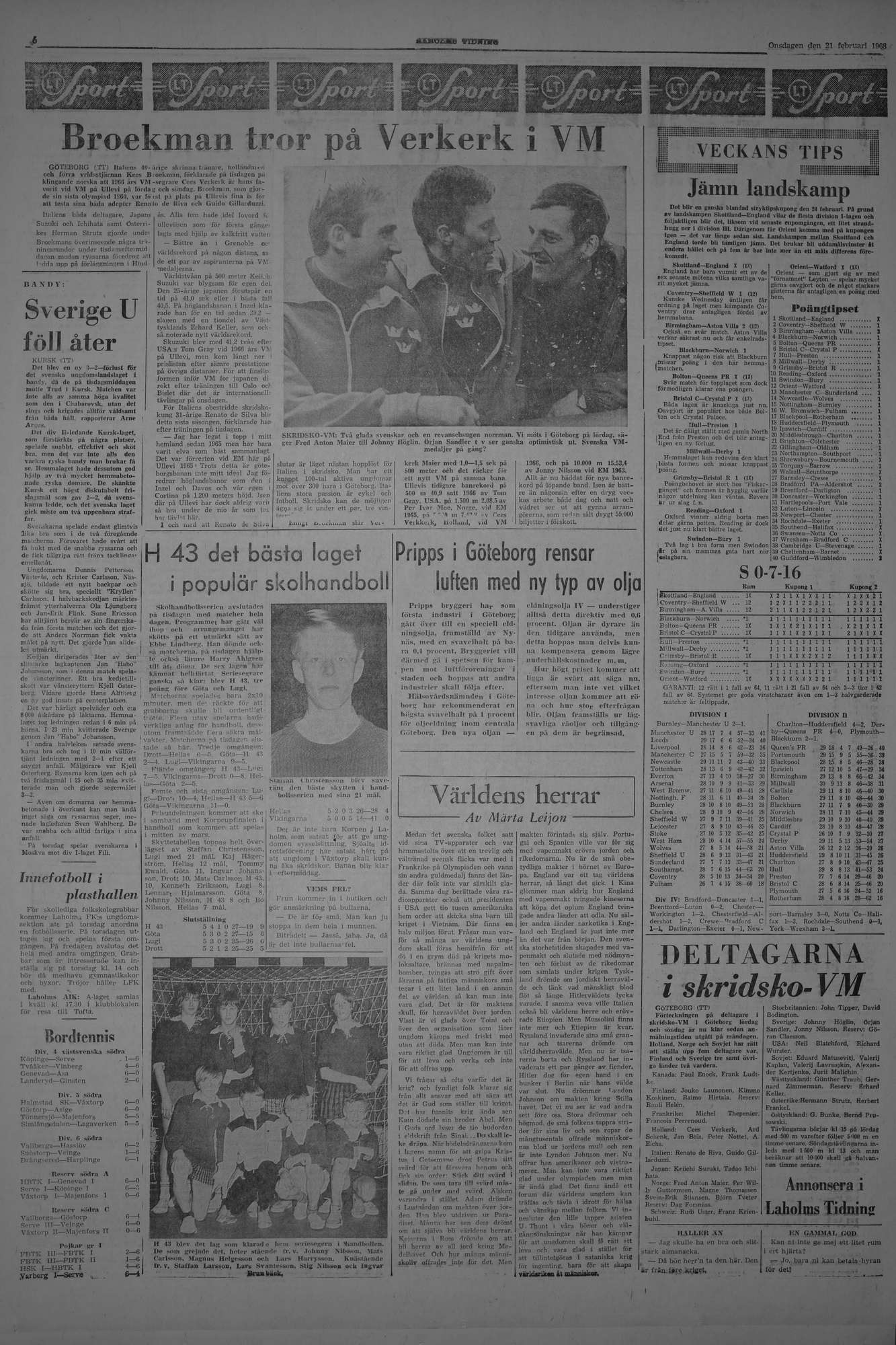 Laholms Tidning Onsdag 21 februari 1968, sida 6