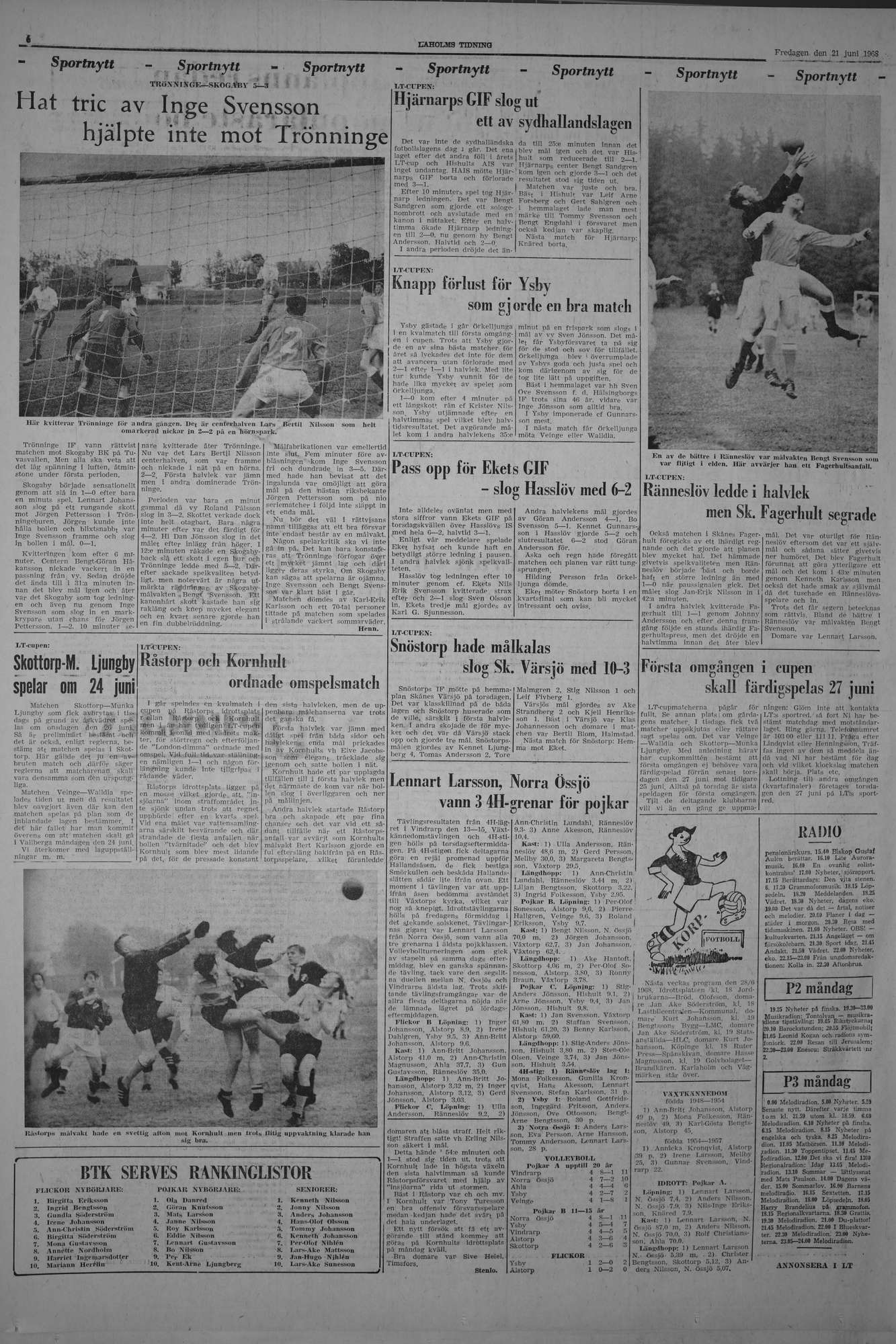 Laholms Tidning Fredag 21 juni 1968, sida 6